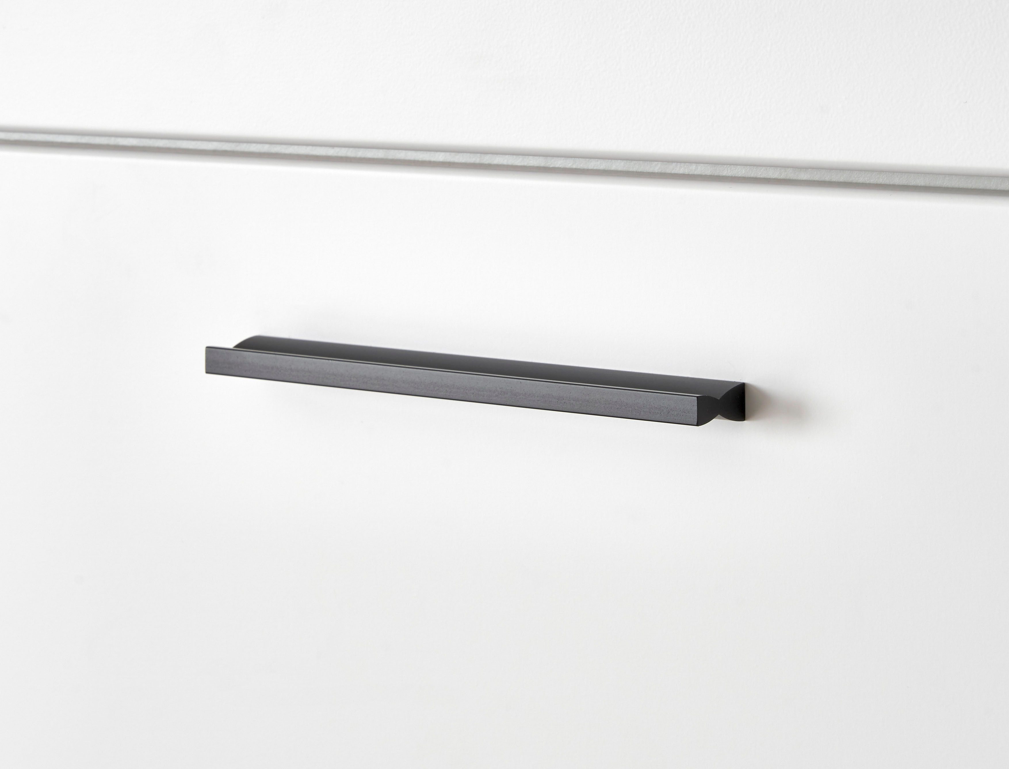 INOSIGN Vitrinekast Brixen, vitrinekast in eik decor, moderne staande vitrinekast Metalen grepen, voldoende opbergruimte, veelzijdig toepasbaar, 80 cm breed