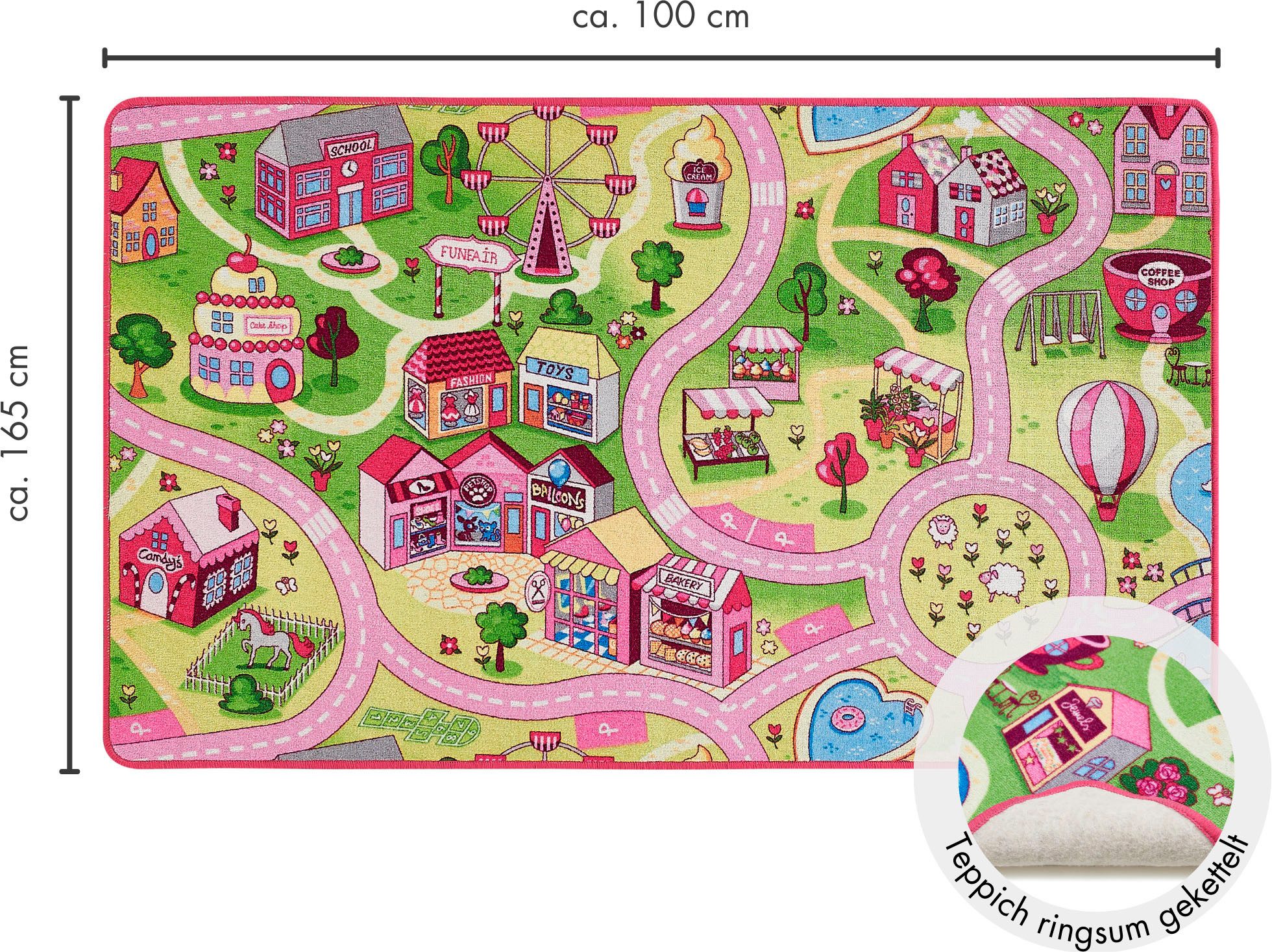 Andiamo Kindervloerkleed Straat Opslagruiming Straat speel tapijt, speciale aanbieding, voor meisjes & jongens