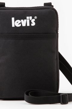 levi's mini-bag mini crossbody ov - poster logo kleine schoudertas zwart