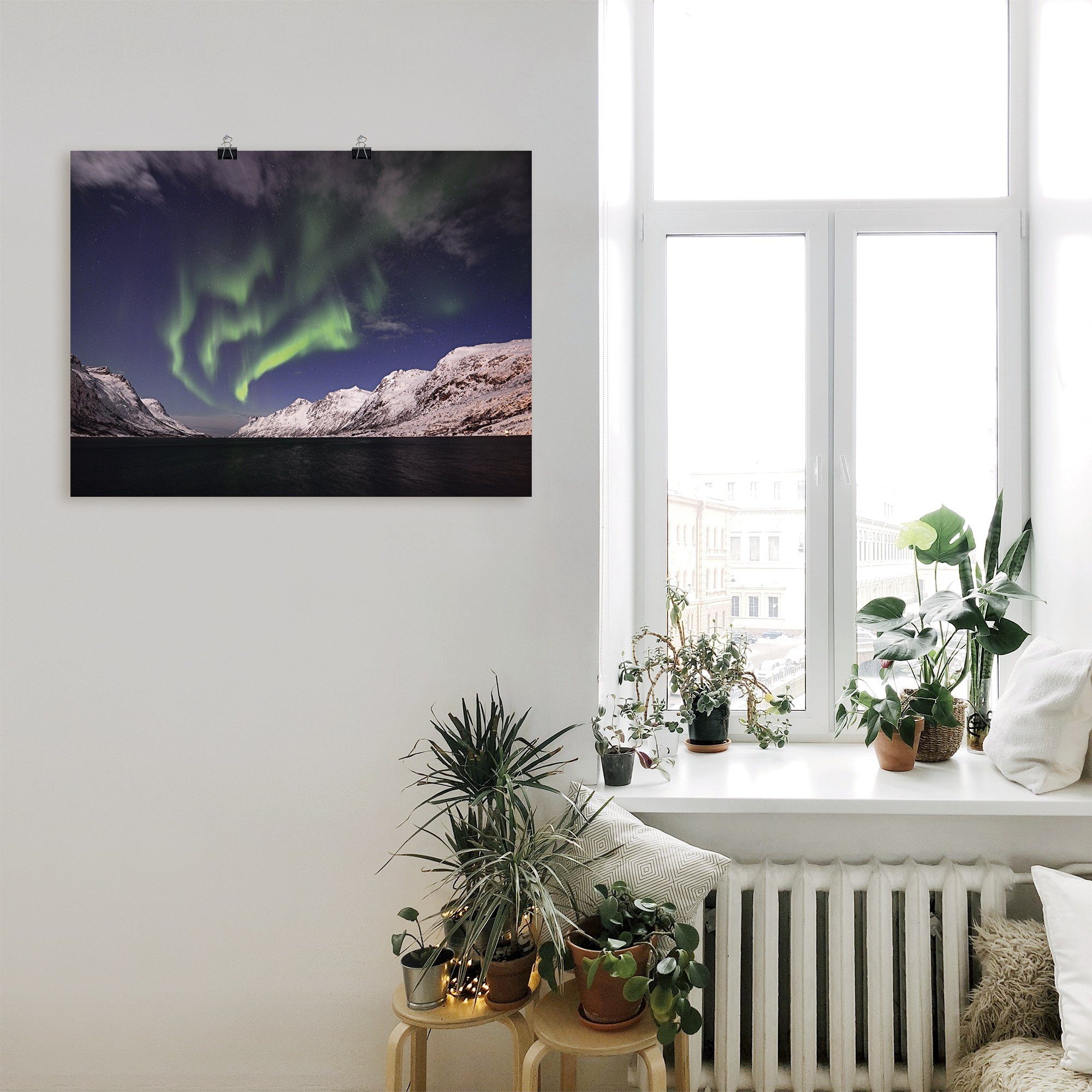 Artland Poster Noorderlicht Noorwegen I als artprint van aluminium, artprint op linnen, muursticker of poster in verschillende maten