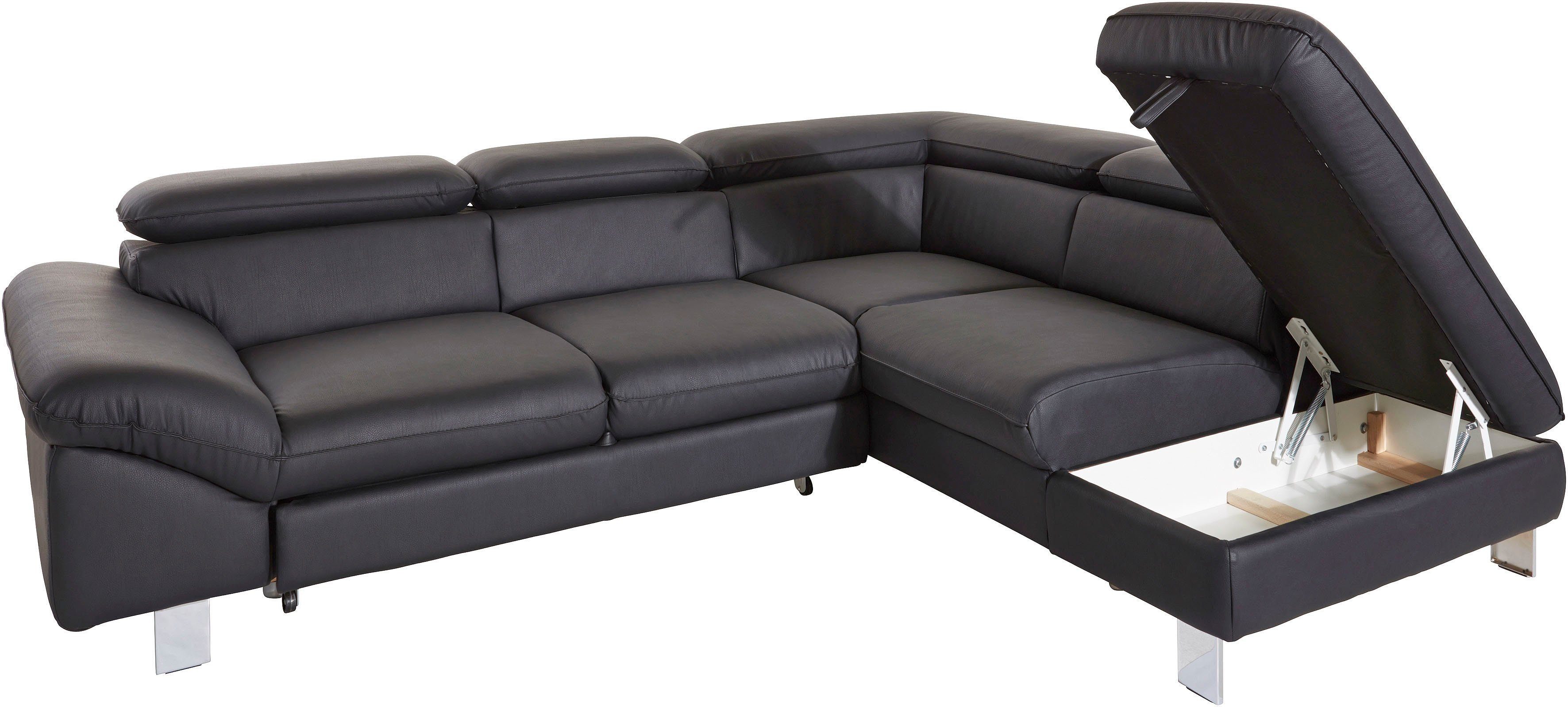 COTTA Zithoek Driver L-vorm Set bestaande uit: hoekbank met hoofdverstelling & hocker (set)