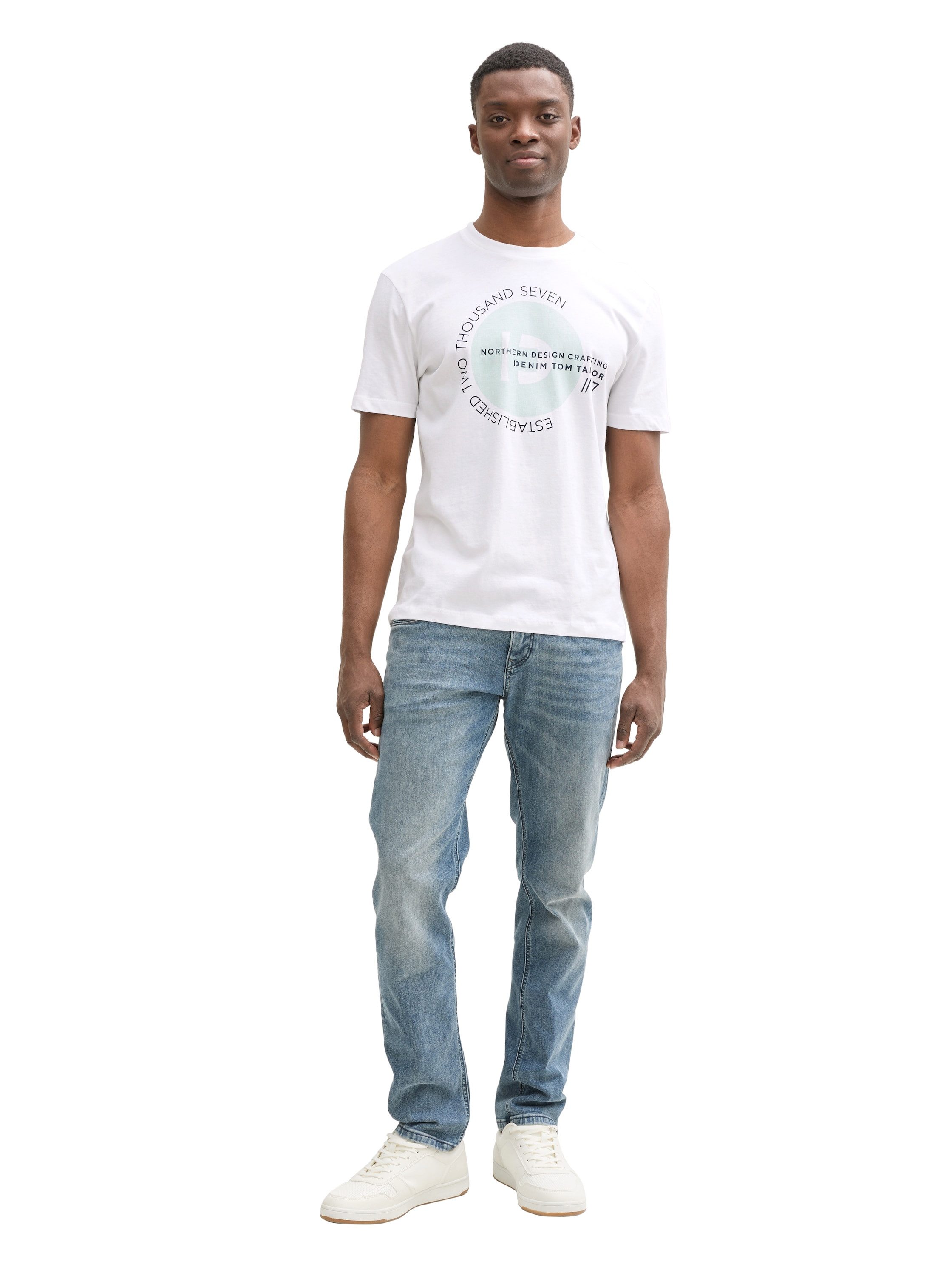 Tom Tailor Denim T-shirt met grote print (set, 3-delig, 3-pack)