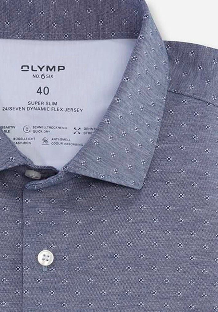 OLYMP Overhemd met lange mouwen No. Six 24/Seven super slim jersey overhemd