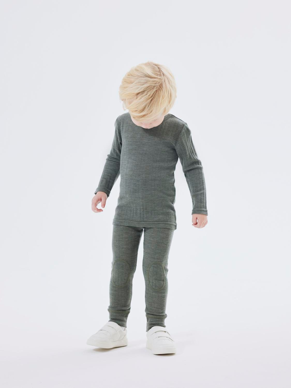 Name It Shirt met lange mouwen NMMWANG WOOL NEEDLE LS TOP SOLID NOOS