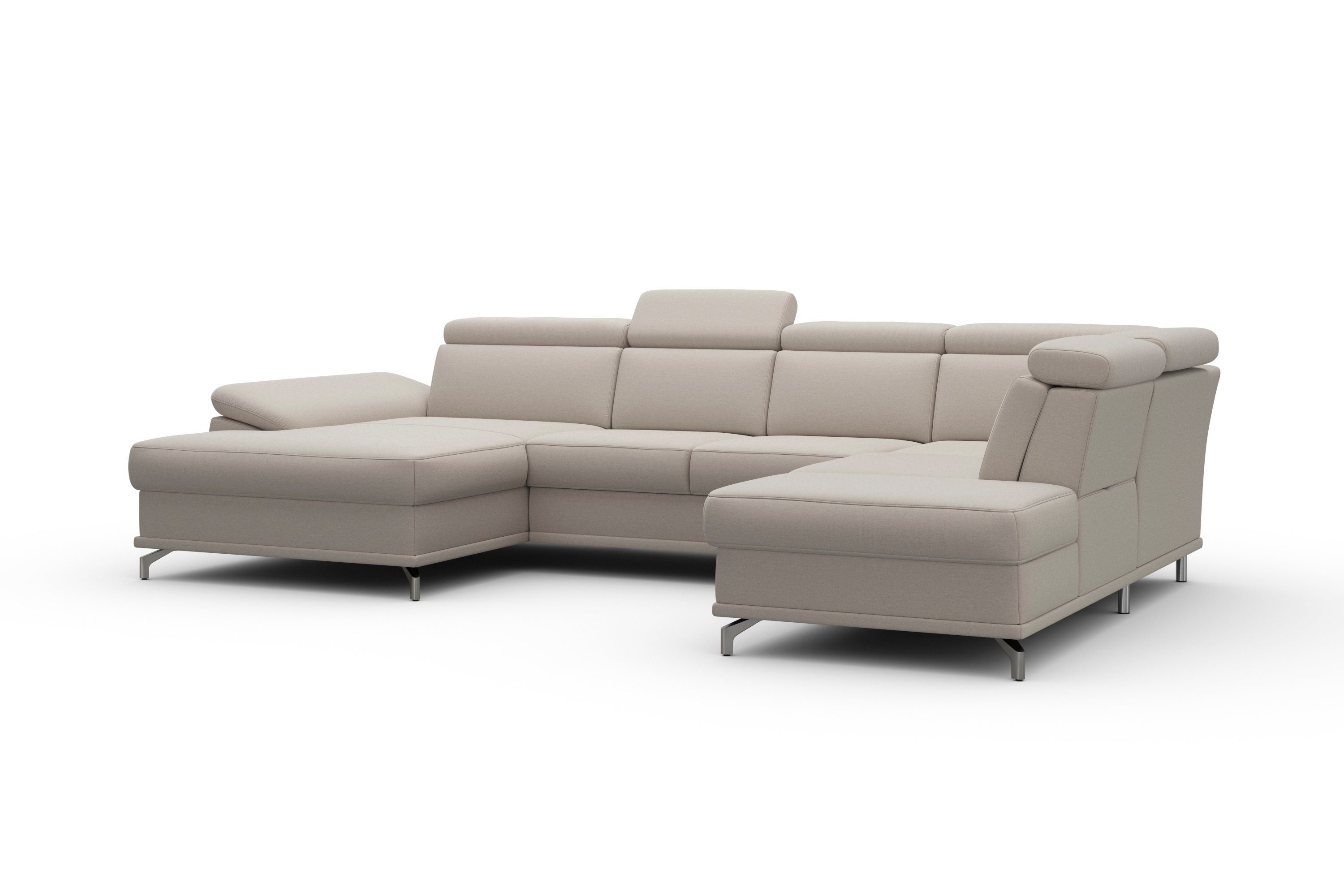 sit&more Zithoek Cabrio U-vorm, met zitdiepteverstelling, arm- en hoofdsteunverstelling