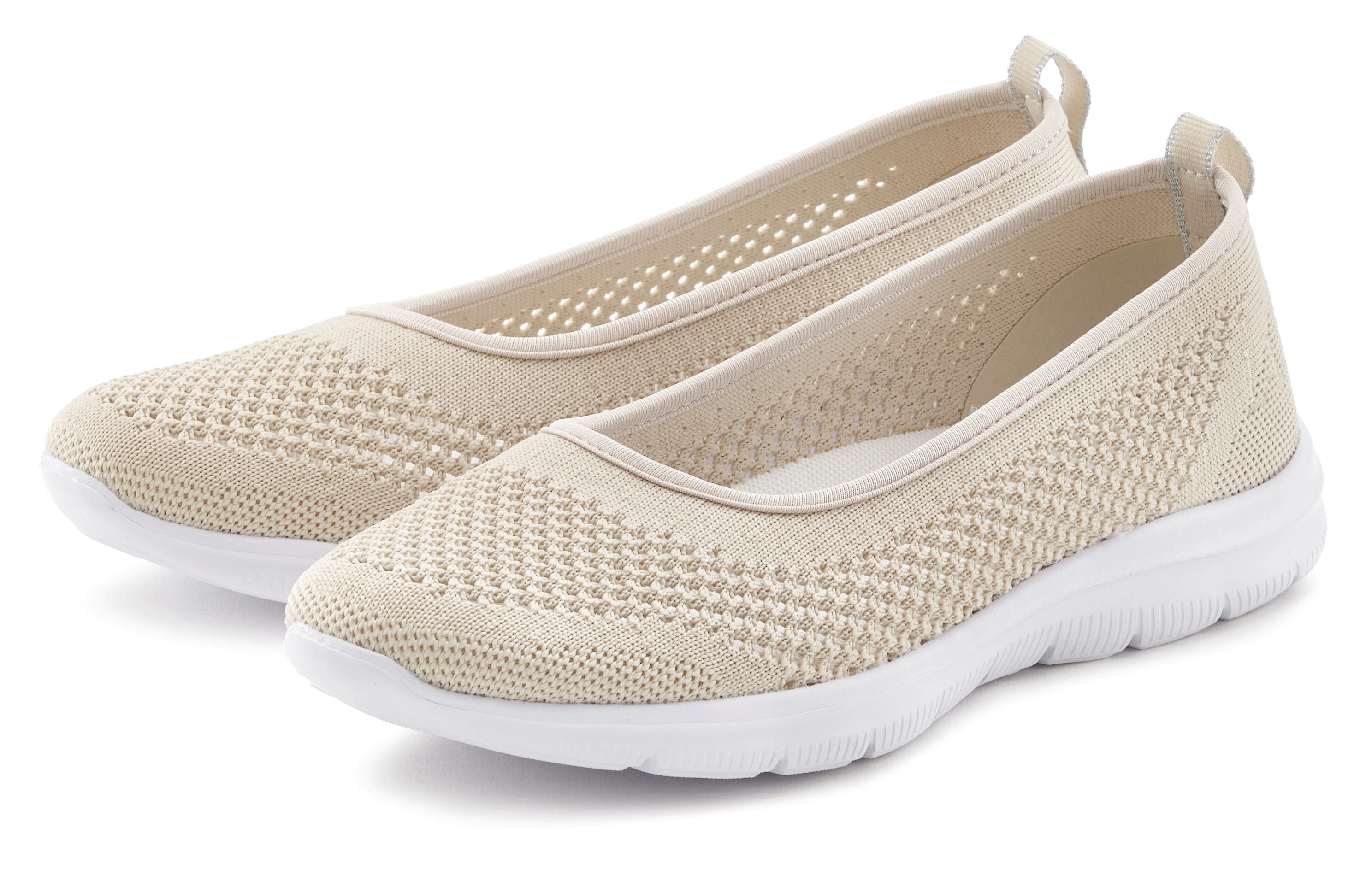 Lascana Sneaker-ballerina’s ultralichte slipper, slip-on sneaker, vrijetijdsschoen vegan