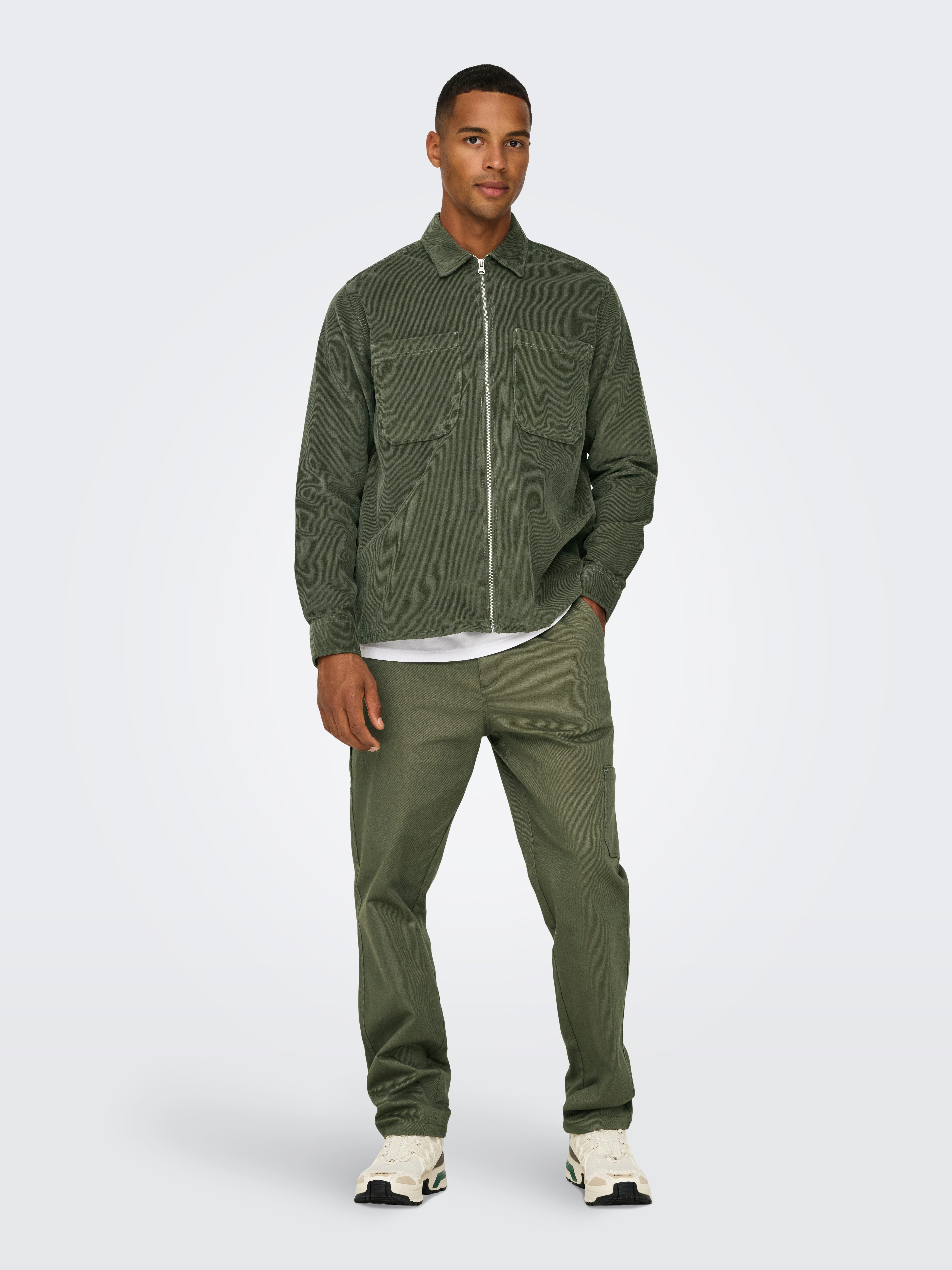 ONLY & SONS Overhemd met lange mouwen ONSALP 14W RLX 2PKT WASHD CORD LS ZIP
