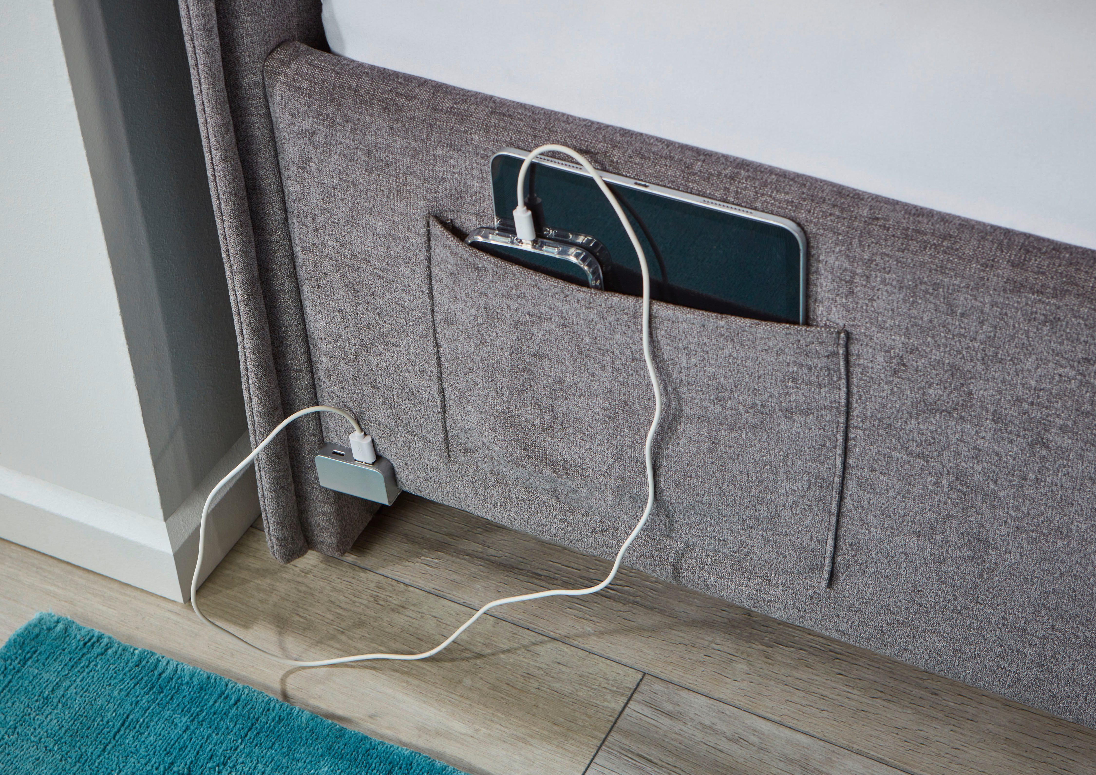 meise.möbel Kinderledikant FUN II Bekleed bed naar keuze met bedkist, tienerbed inclusief USB-aansluiting