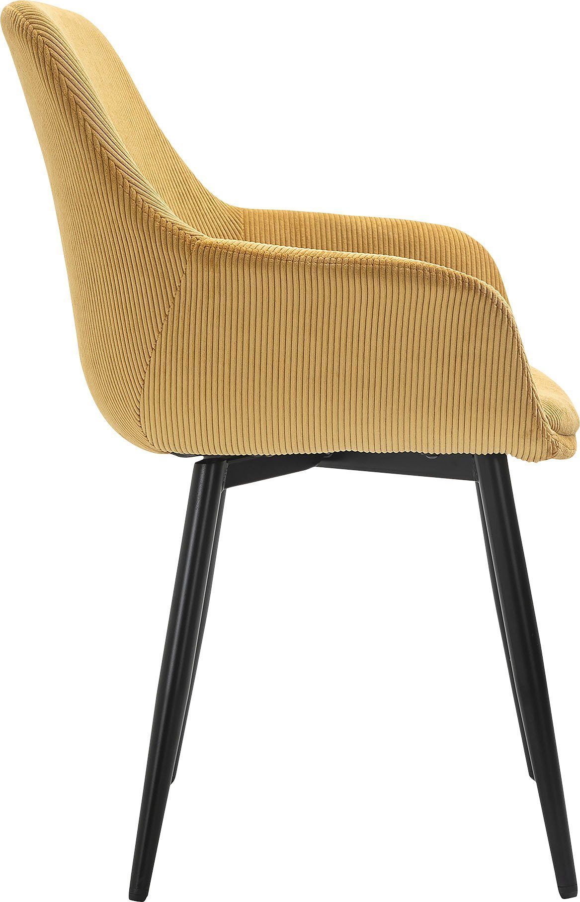SalesFever Stoel met armleuningen Bekleding in corduroy-look (set, 2 stuks)