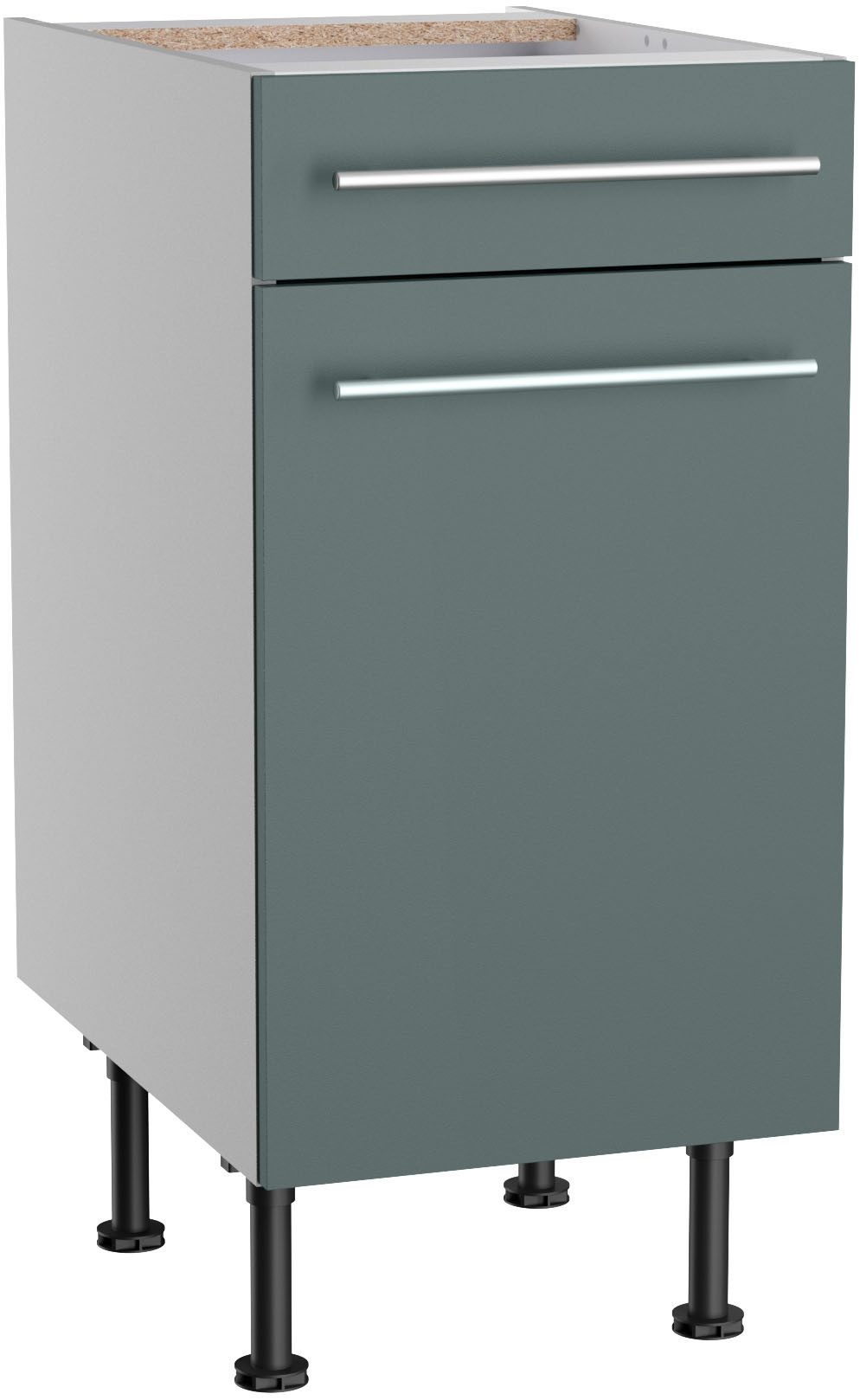 Kochstation Onderkast KS-Bern2 Breedte 40 cm, 1 deur, 1 lade, 1 legplank onderkasten groen