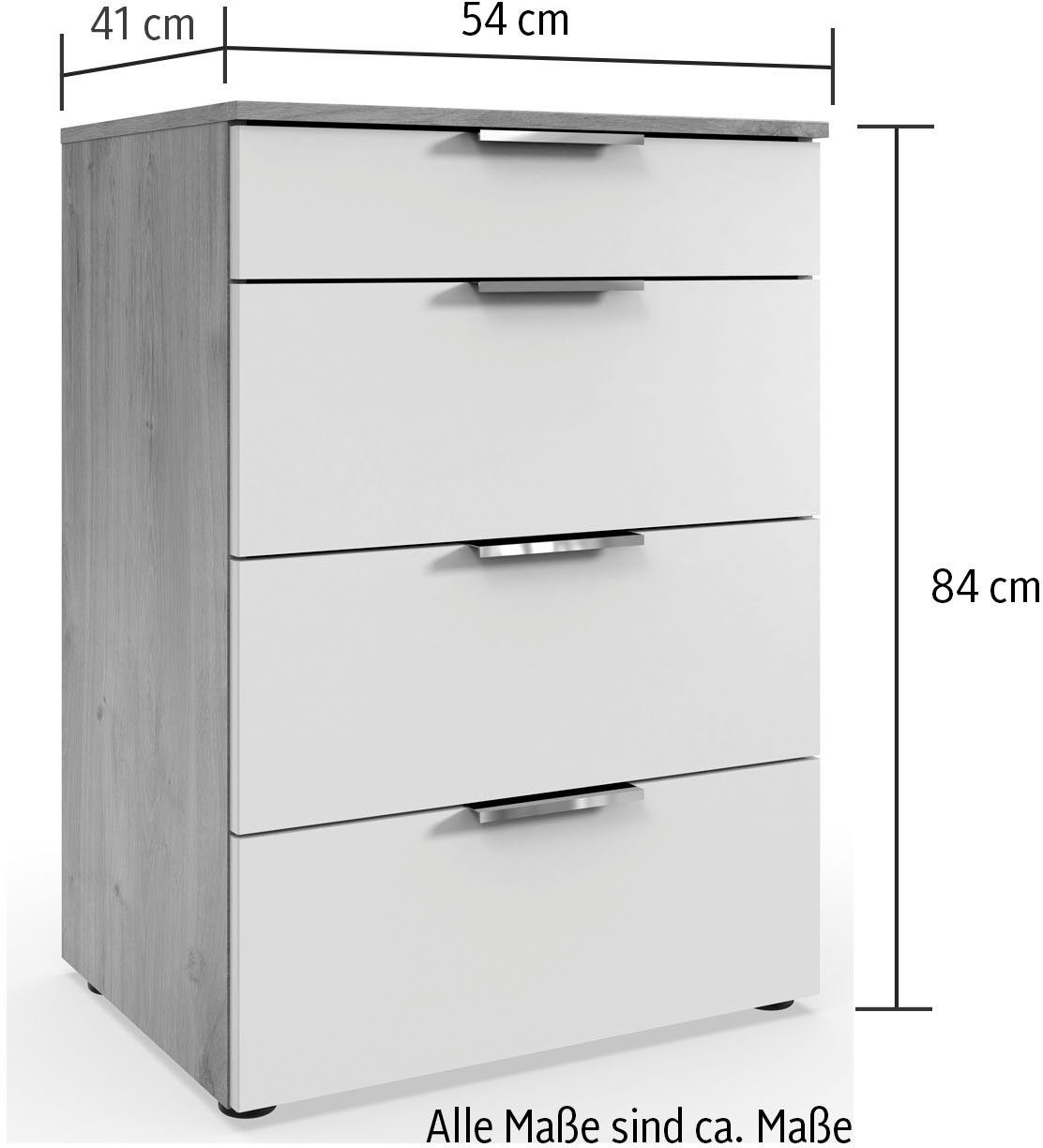 Wimex Ladekast Level by fresh to go 4 lades met soft-close functie, 54 cm breed, 84 cm hoog