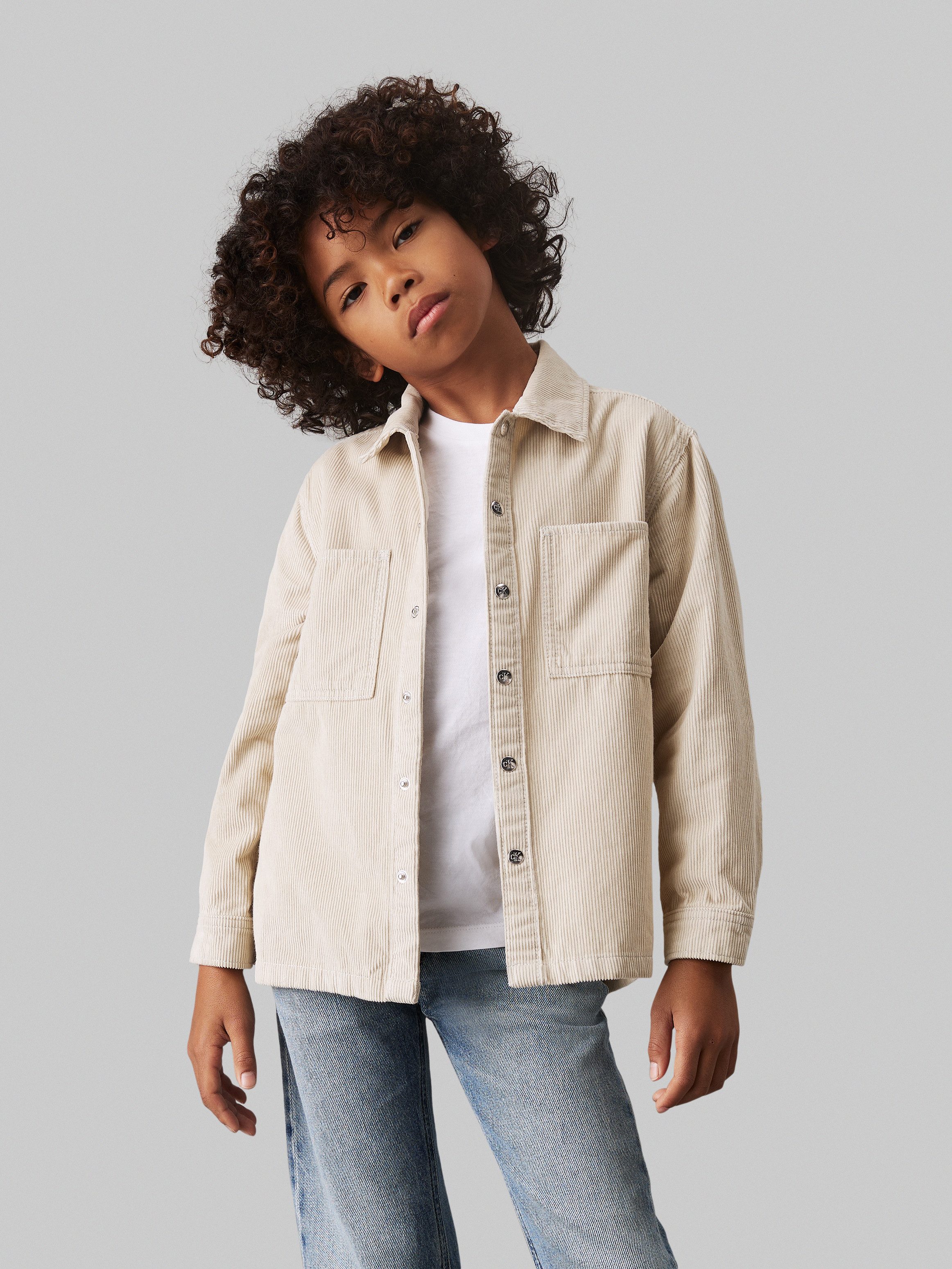 Calvin Klein Overhemd met lange mouwen Corduroy Straight Overshirt voor kinderen tot 16 jaar en met...