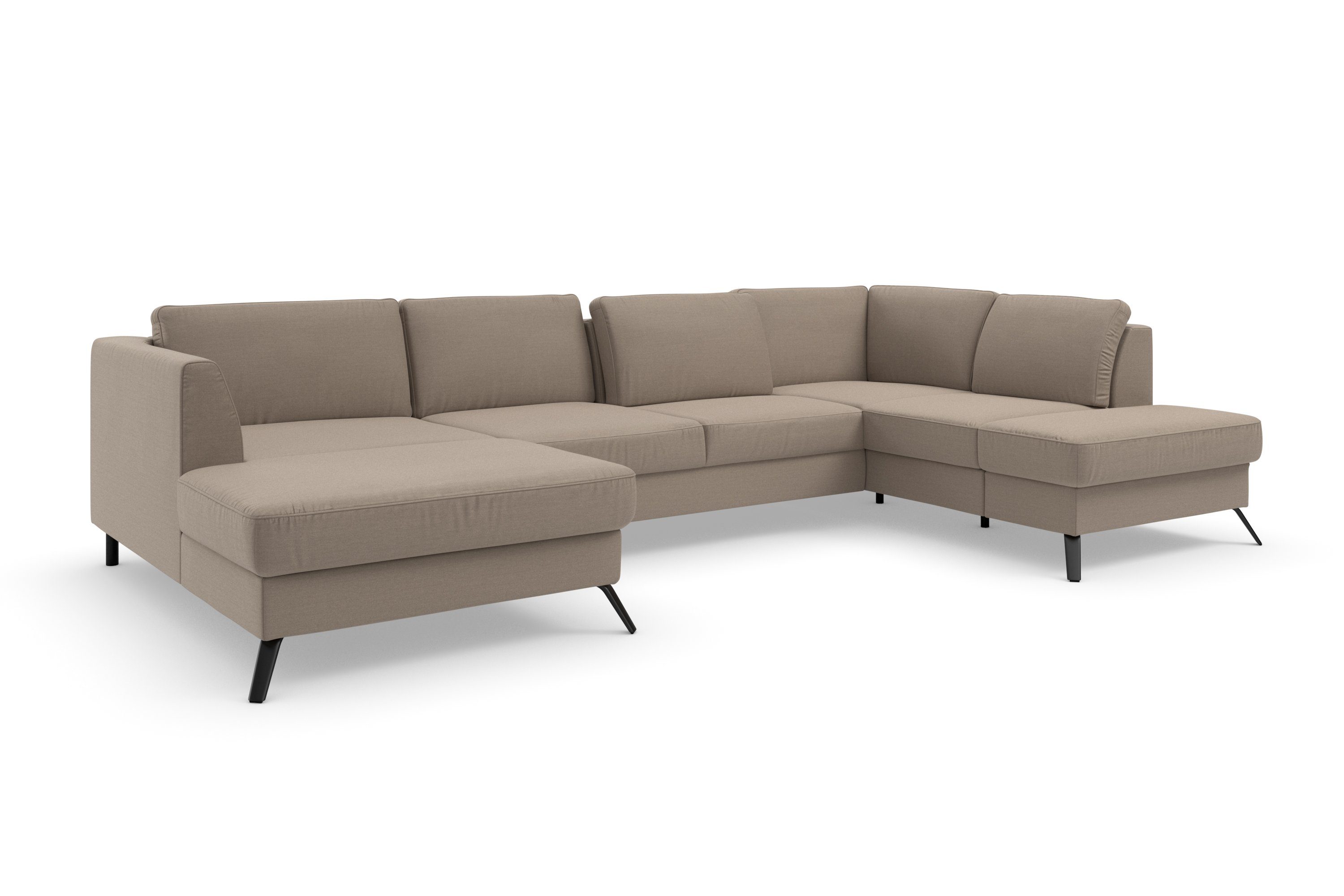 sit&more Zithoek Olsen U-vorm inclusief zitdiepteverstelling, naar keuze met slaapfunctie, 15 cm hoog