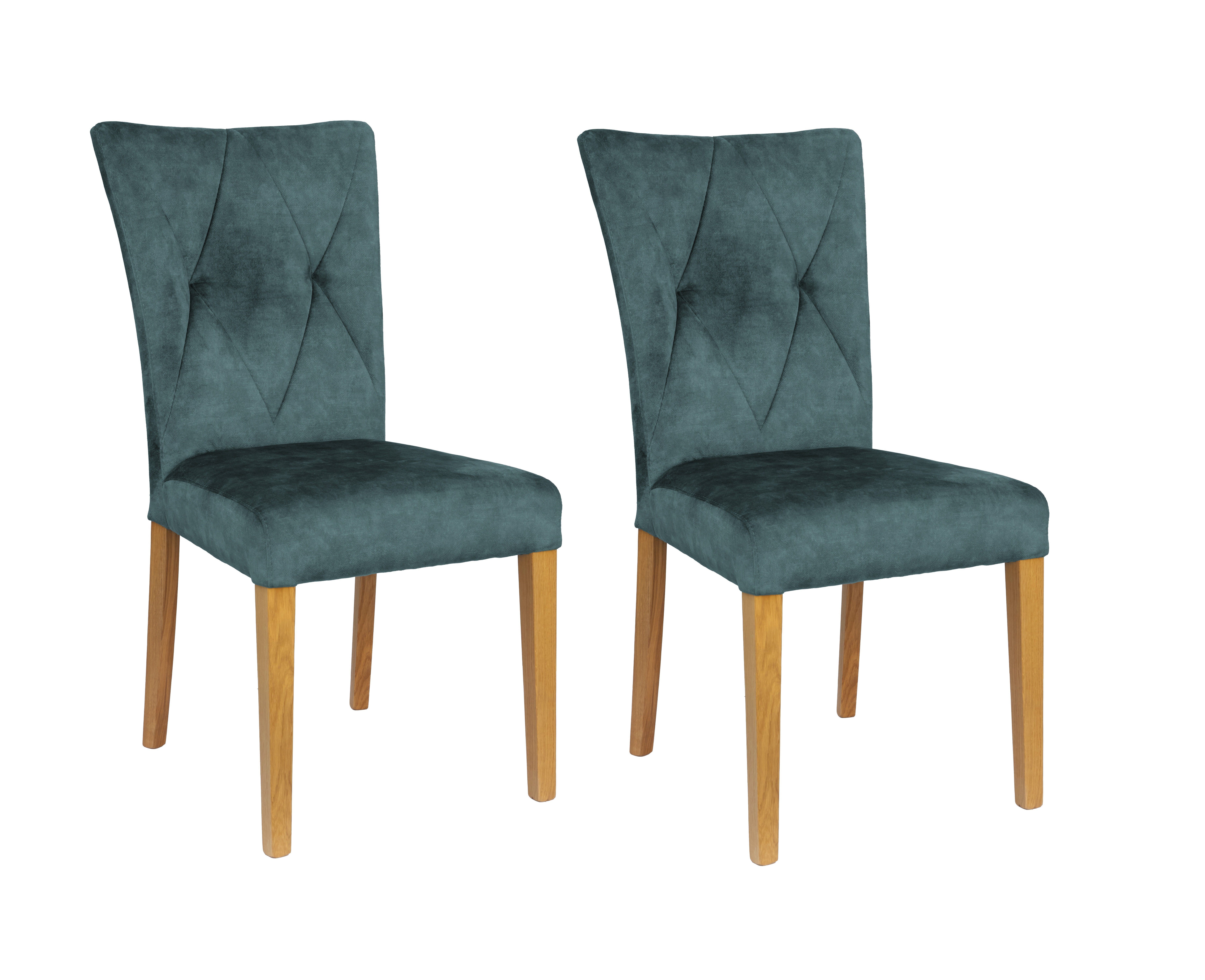 Home affaire Stoel met 4 poten Diamond Zitting en rugleuning zacht verdikt (set, 2 stuks) gestoffeerde stoelen groen