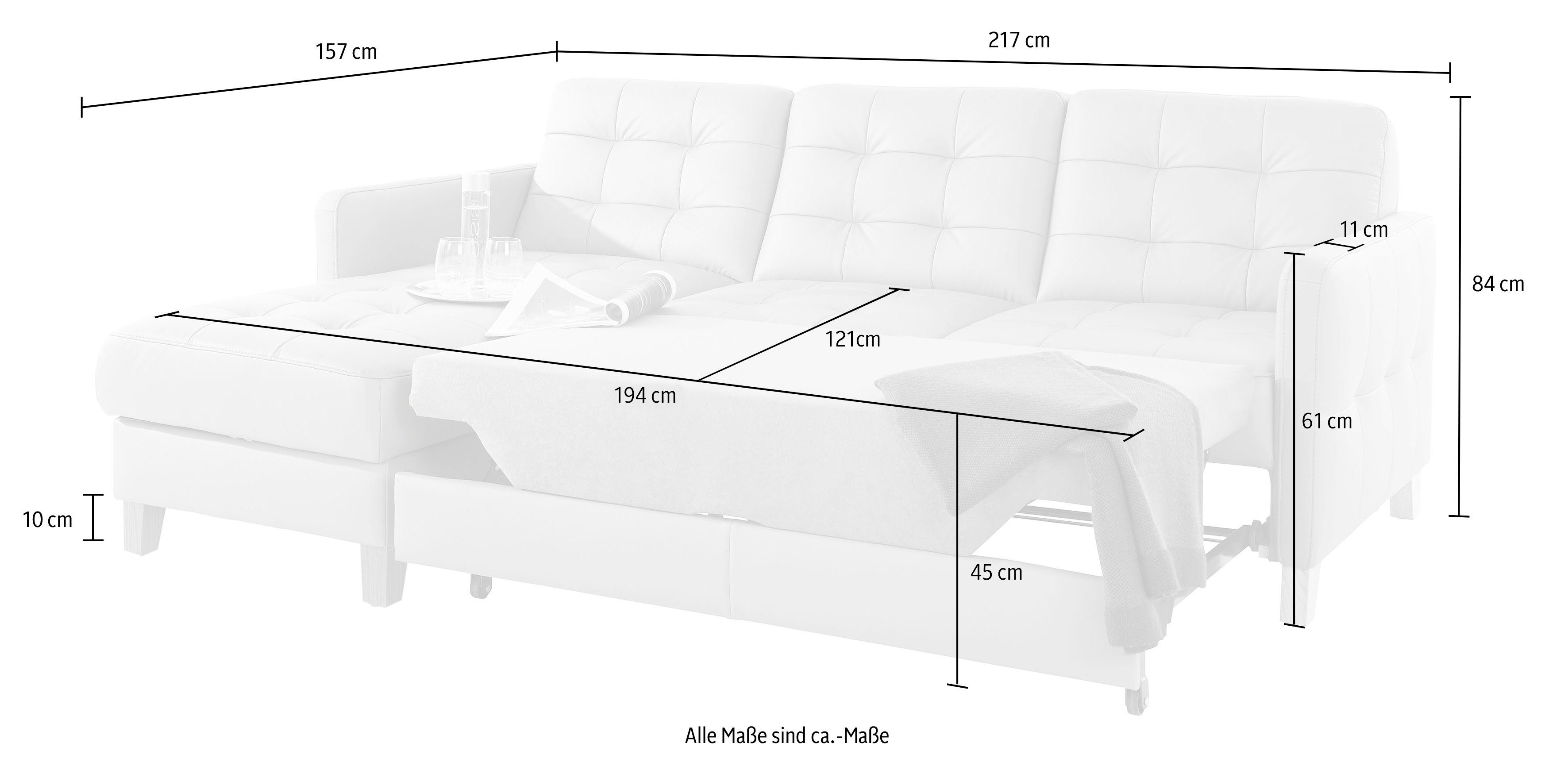 exxpo - sofa fashion Hoekbank Elio, compact en comfortabel, handig en tijdloos design, L-vorm