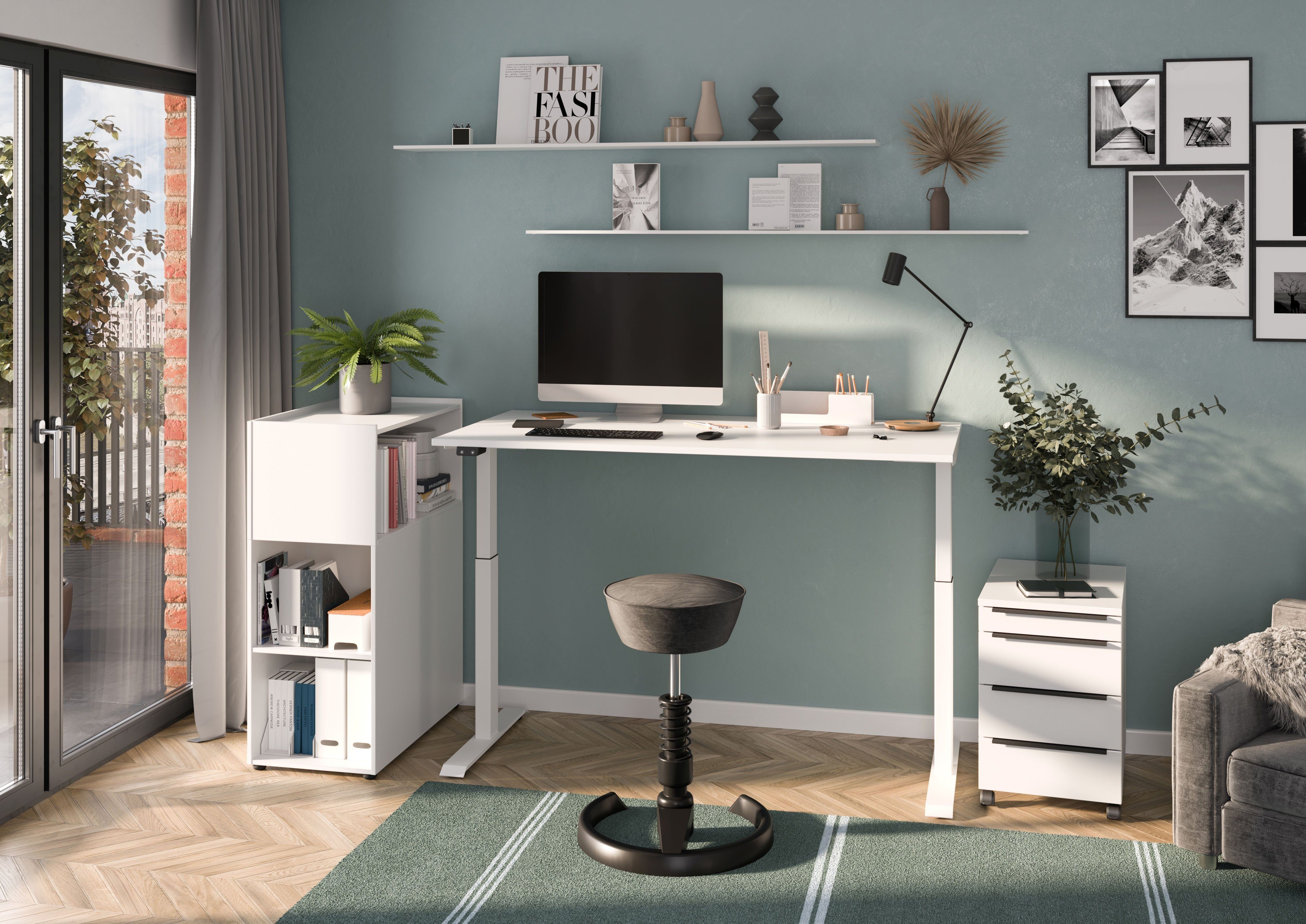 GERMANIA Roomdivider Milaan met 5 open vakken op ordnerhoogte(b/h) 80/112 cm, made in germany