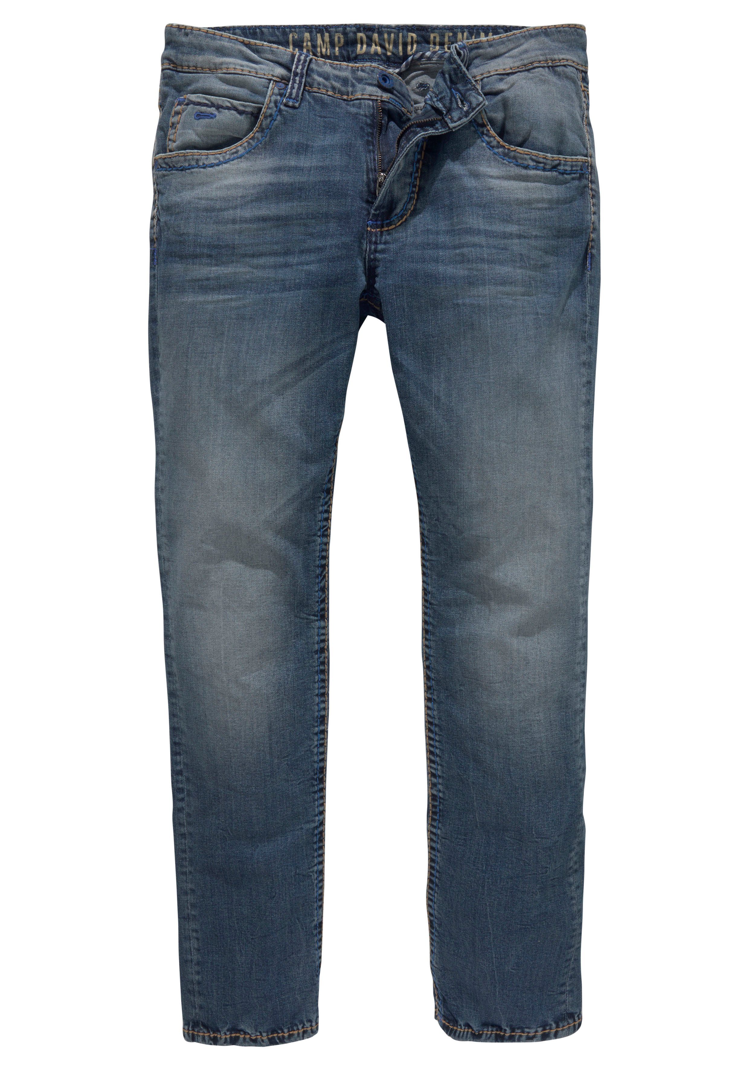 CAMP DAVID Straight jeans NI:CO:R611 met opvallende stiknaden