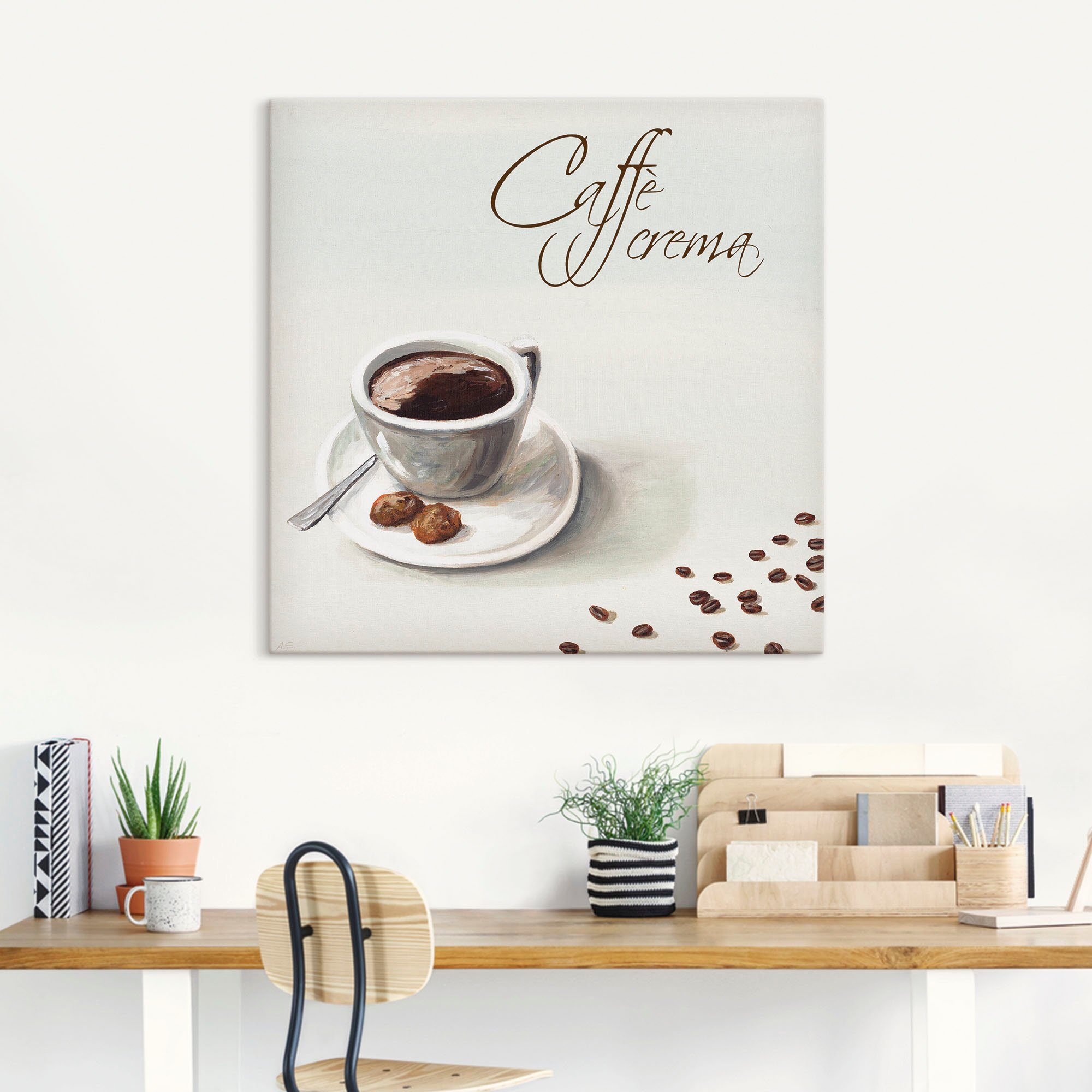 Artland Artprint Koffie crema als artprint op linnen, muursticker in verschillende maten