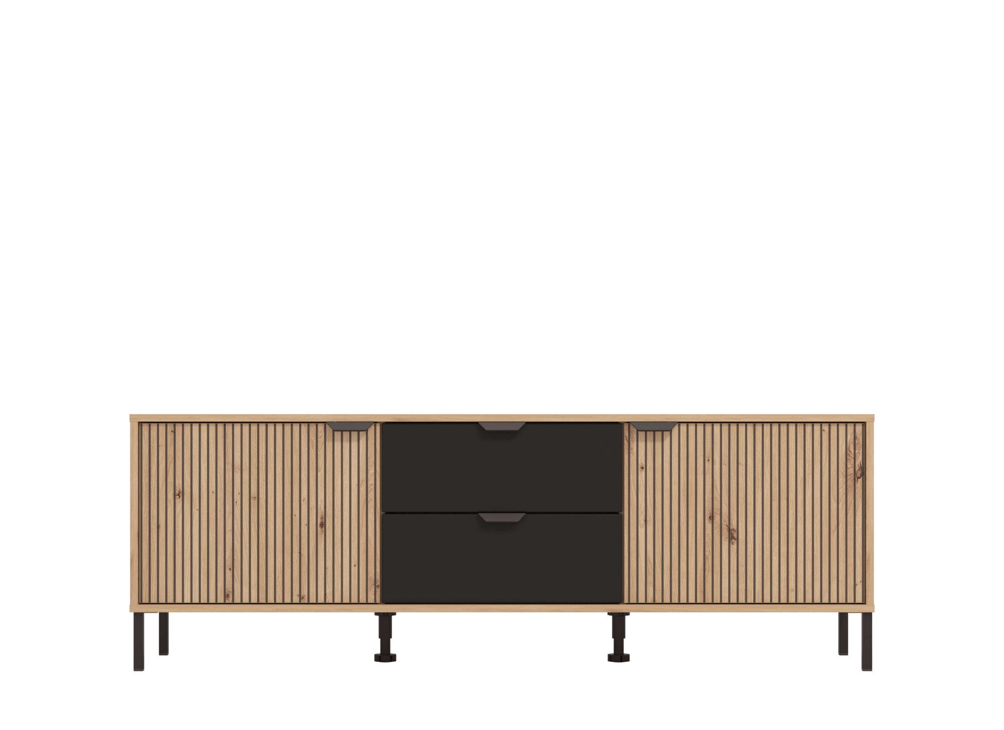 Home affaire Tv-meubel Mayenne, TV-lowboard, breedte 157 cm TV-kast, deuren met groeflook, 2 lades