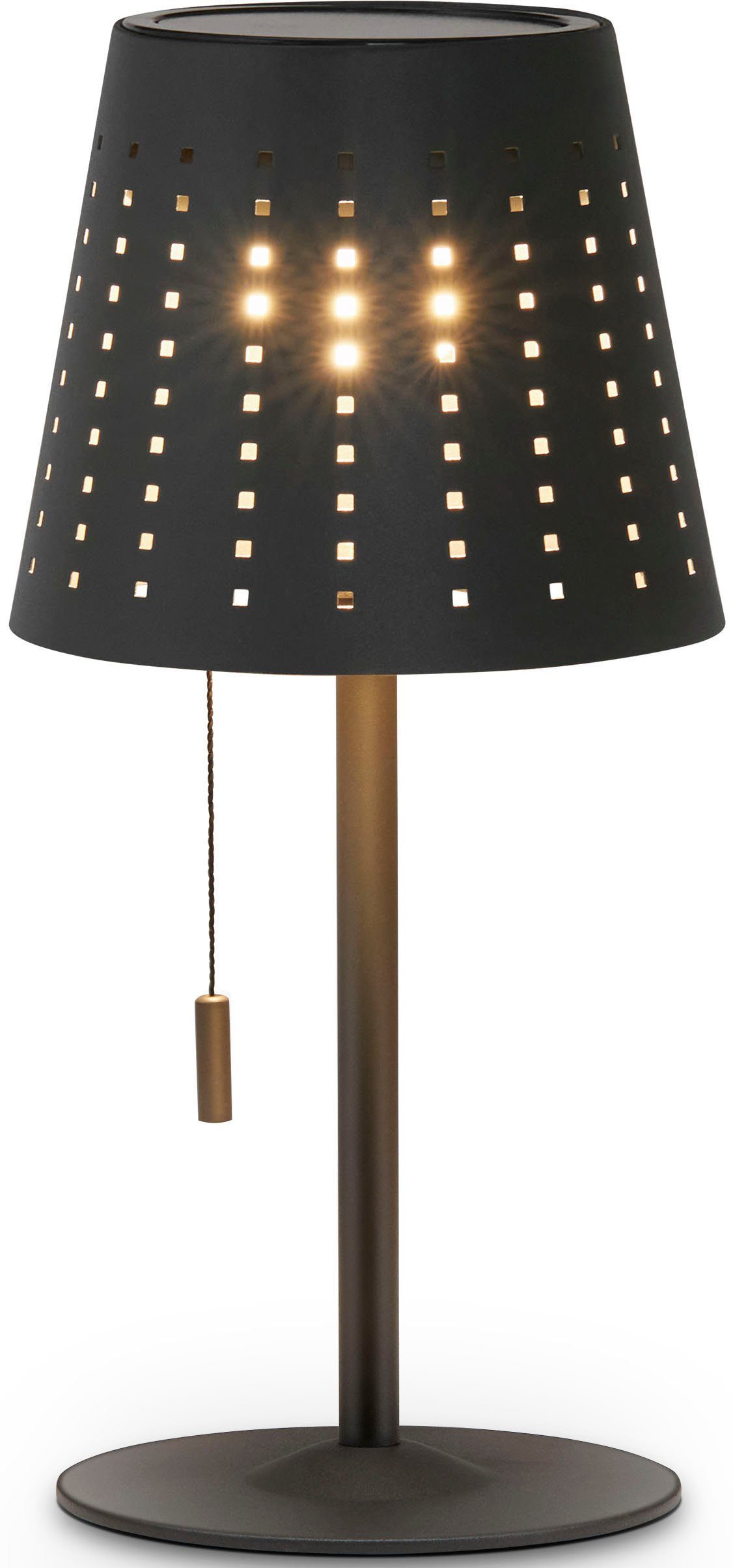 Paco Home Tafellamp Lara Outdoor LED accu metaal oplaadbaar trekker schakelaar draadloos
