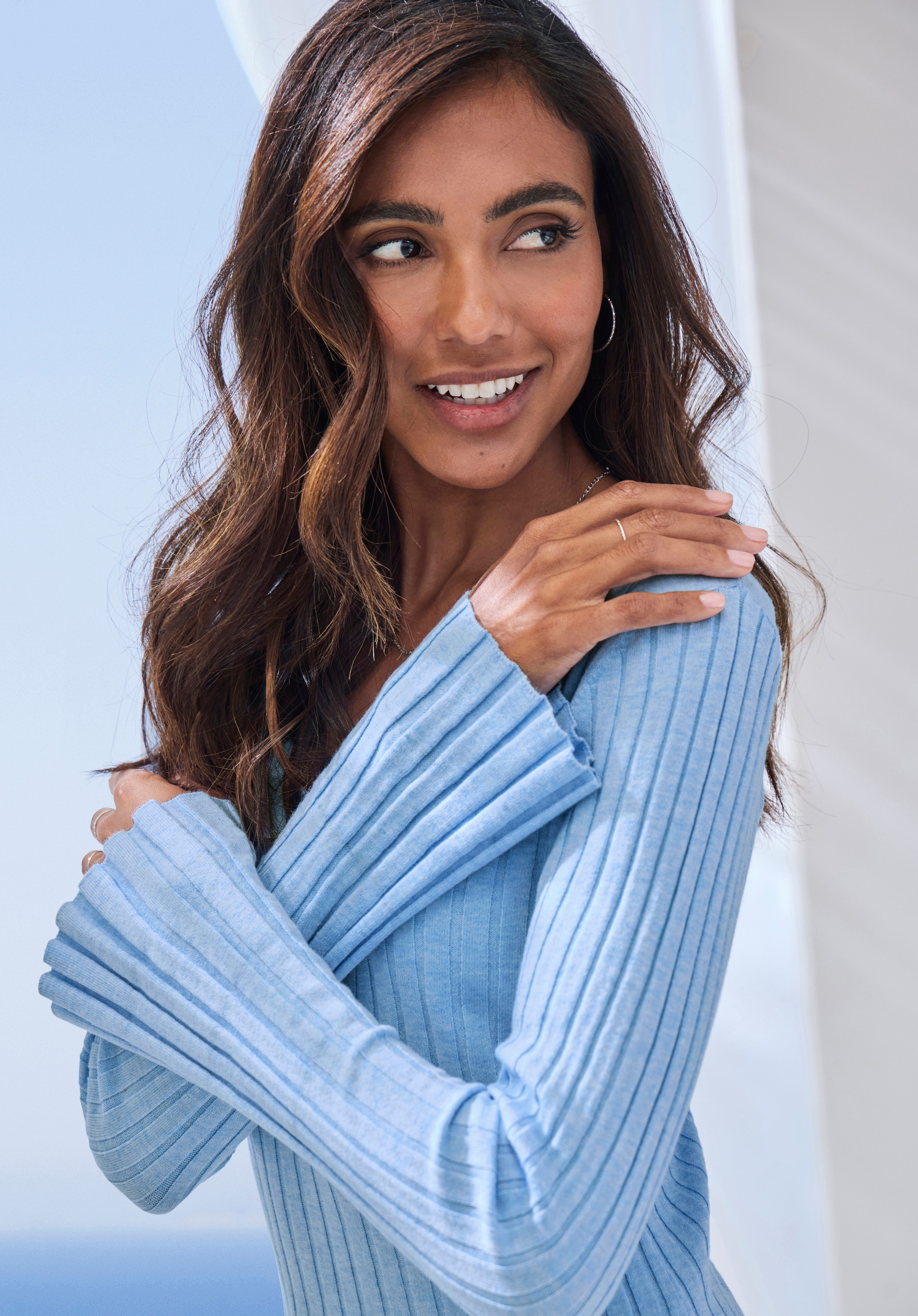 French Connection Gebreide jurk met licht uitlopende mouwen, loungewear