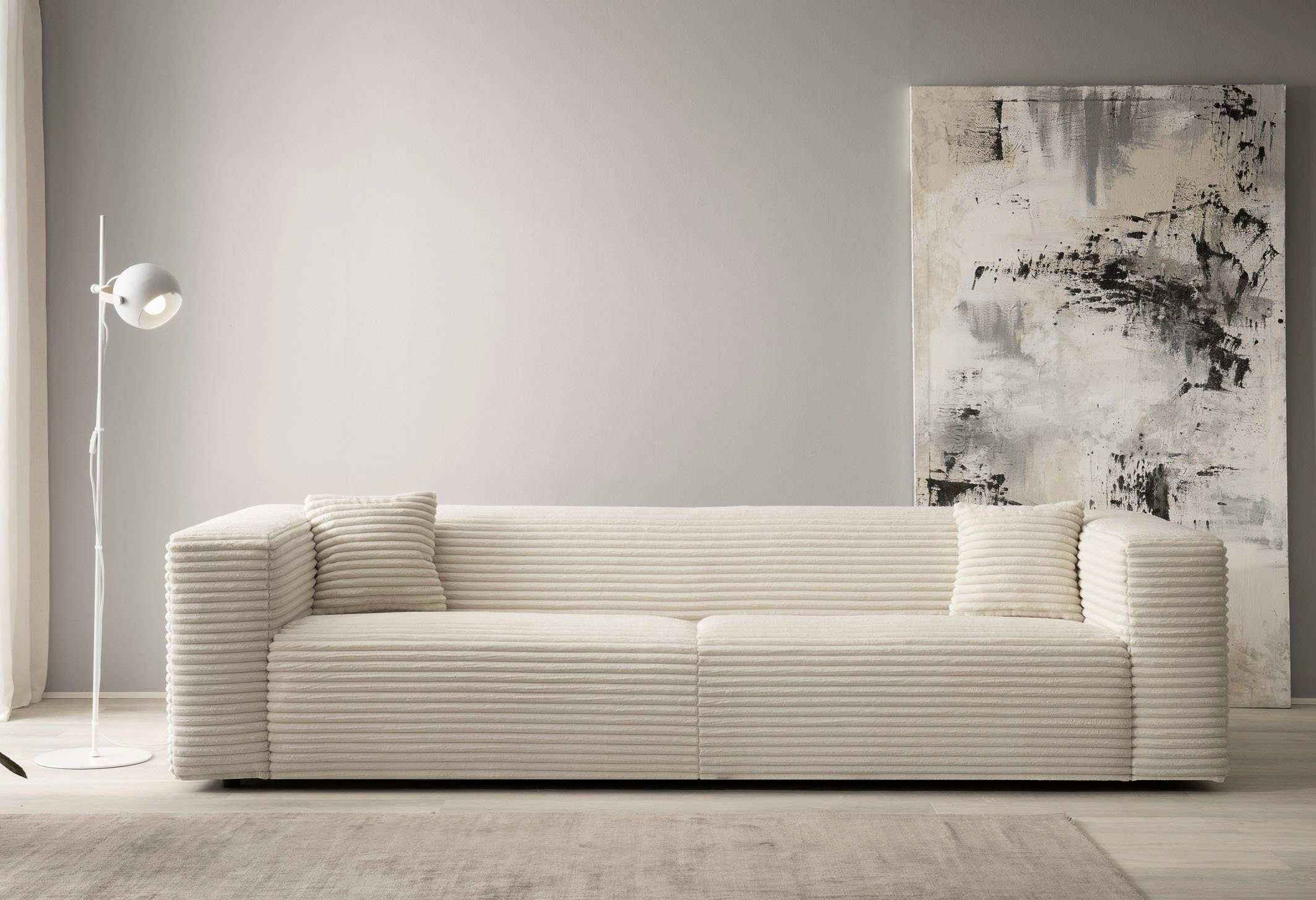 andas 3-zitsbank BAKELS, bank in cord of bouclé stof, sofa in modern ontwerp