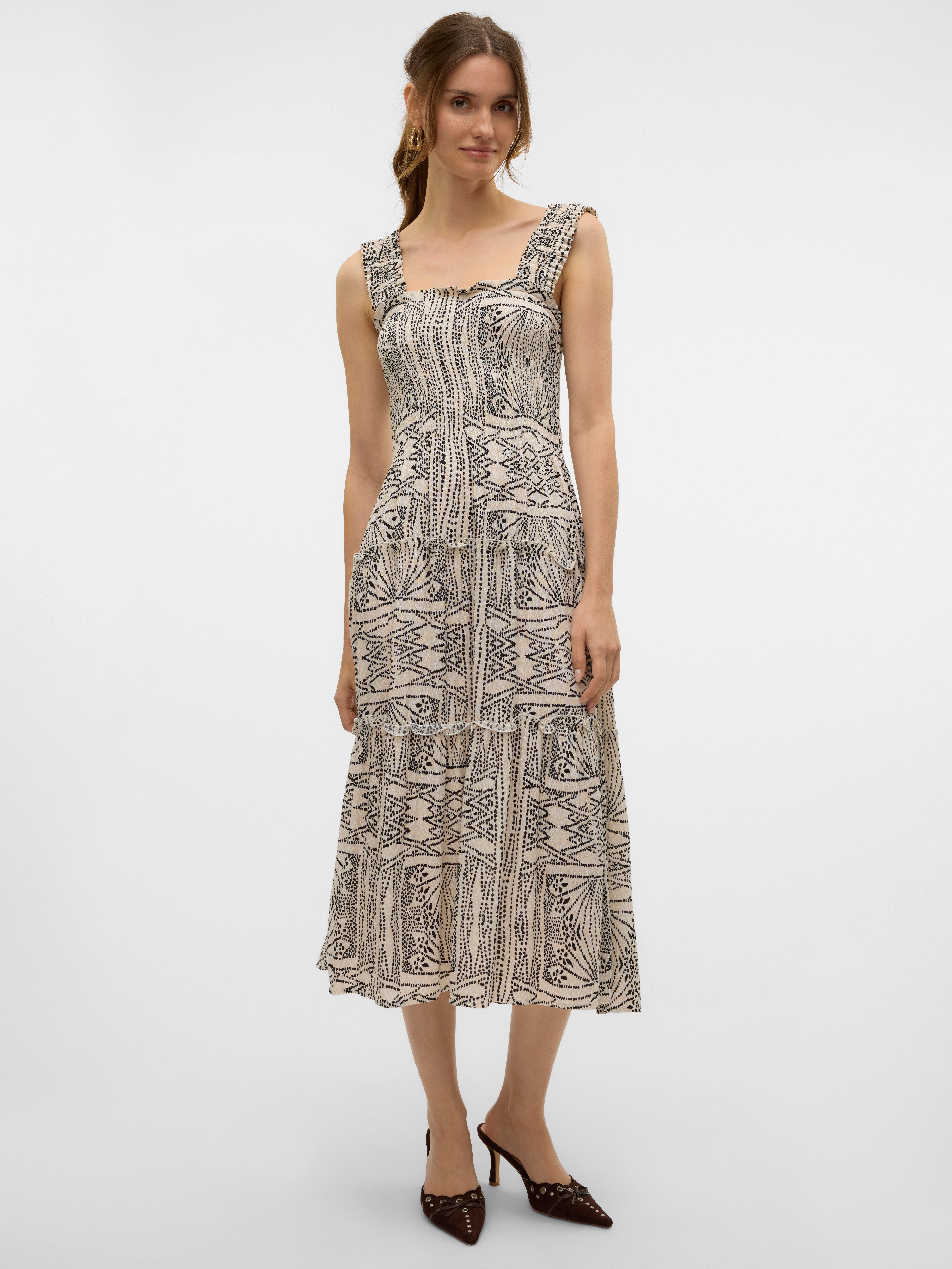 Vero Moda Zomerjurk VMMENNY SL SMOCK CALF DRESS WVN GA