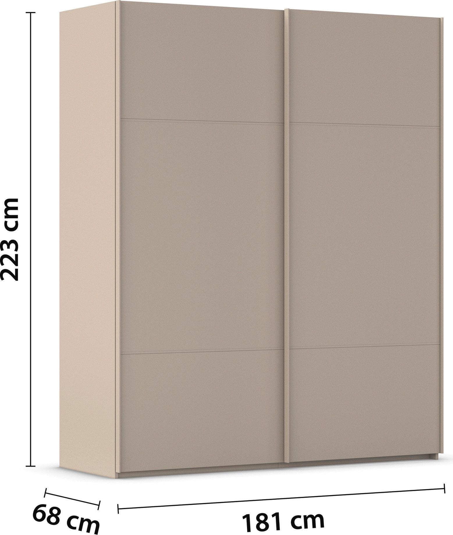 rauch Schuifdeurkast Kledingkast kast garderobe slaapkamerkast SCALE-TRIO edel drievoudig front, 2 sierlijsten in grepen kleur made in germany