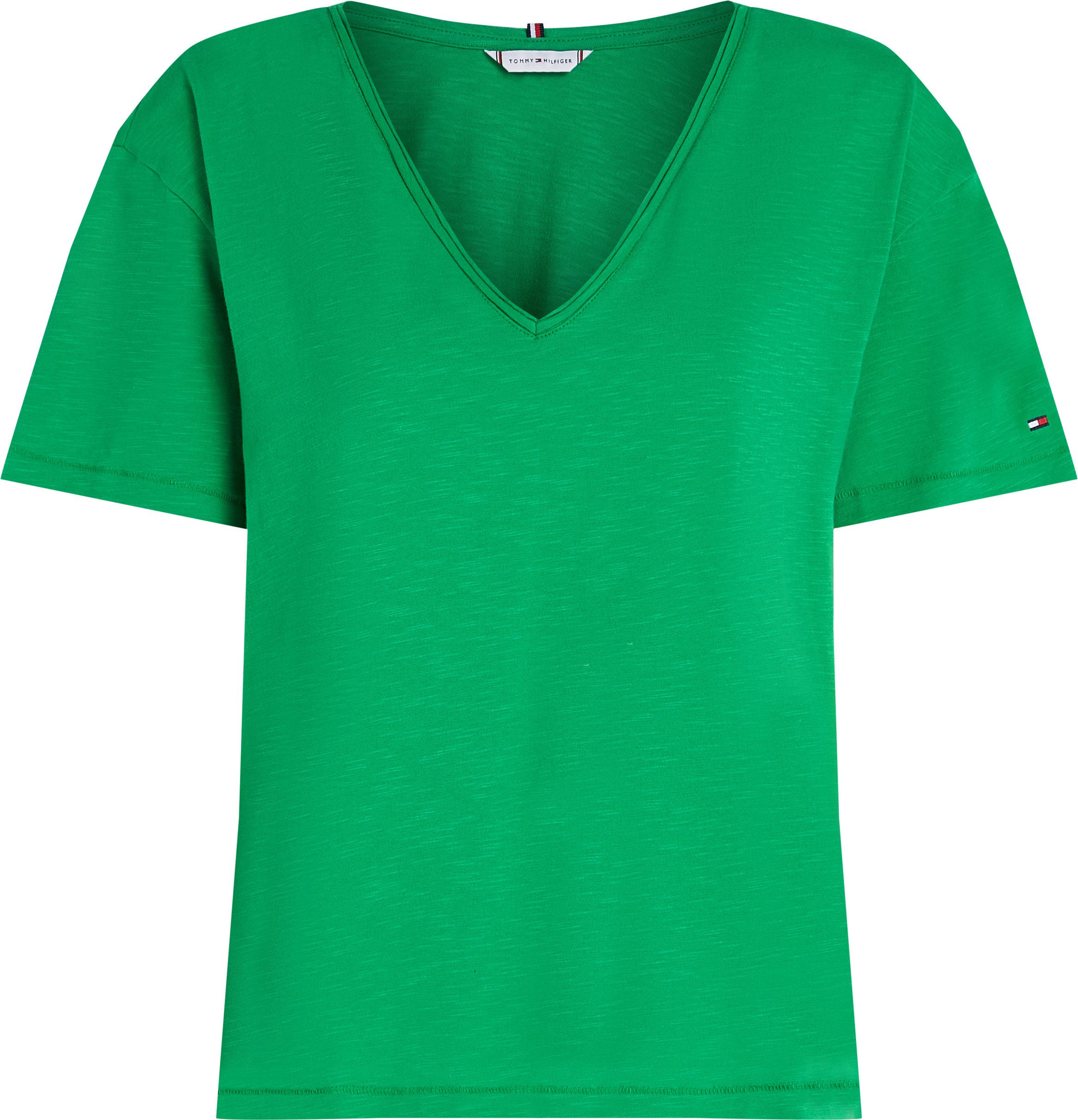 Tommy Hilfiger T-shirt SLUB CROP V-NK SS