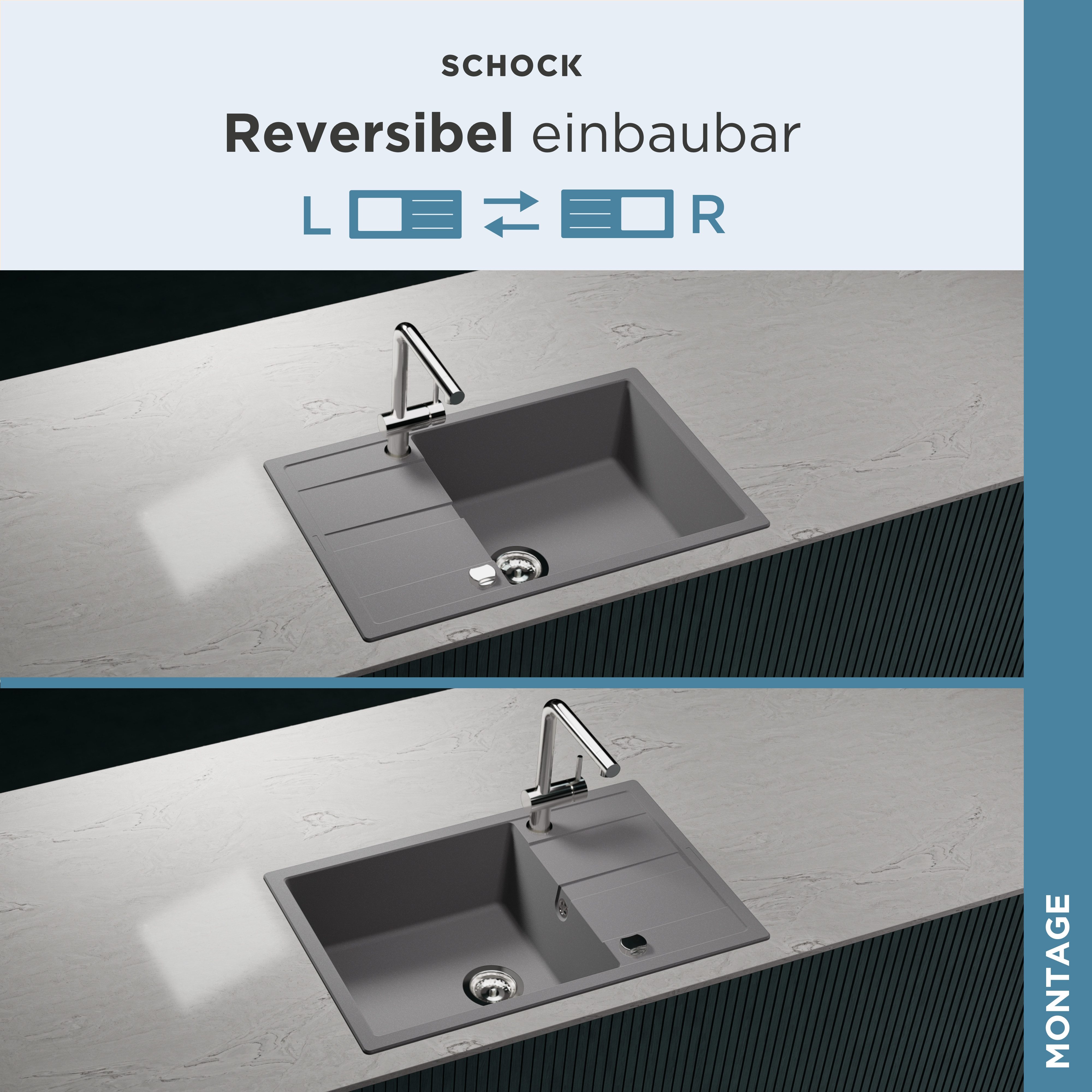 Schock Granieten spoelbak Manhattan D-100LS
