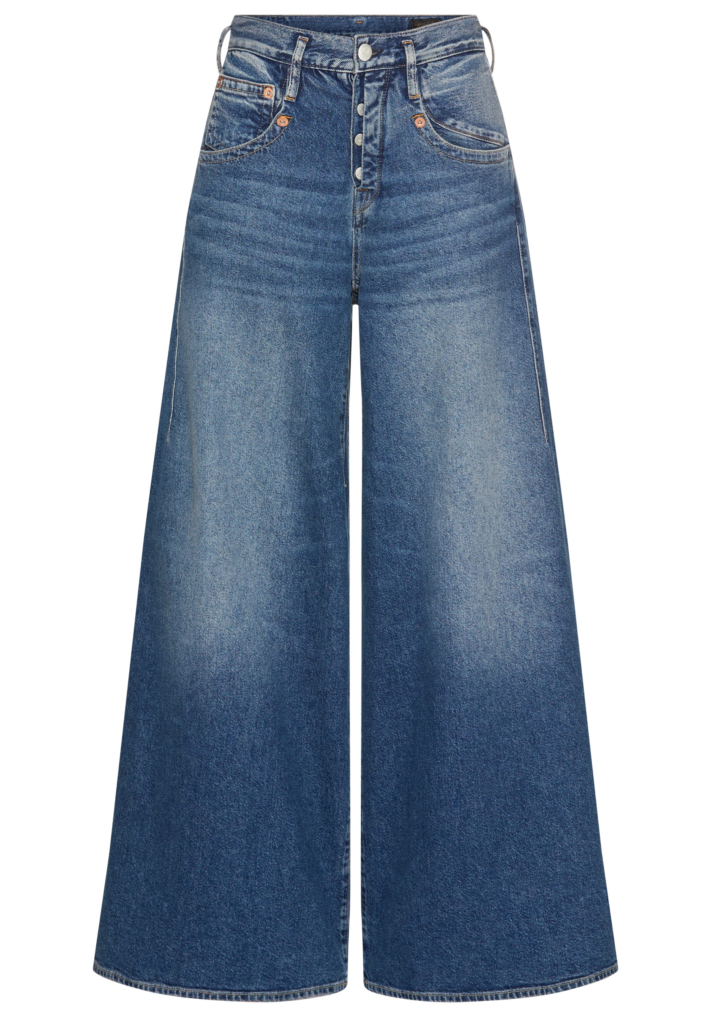 Herrlicher 5-pocket jeans Shyra Palazzo Denim met bijzonder wijd been