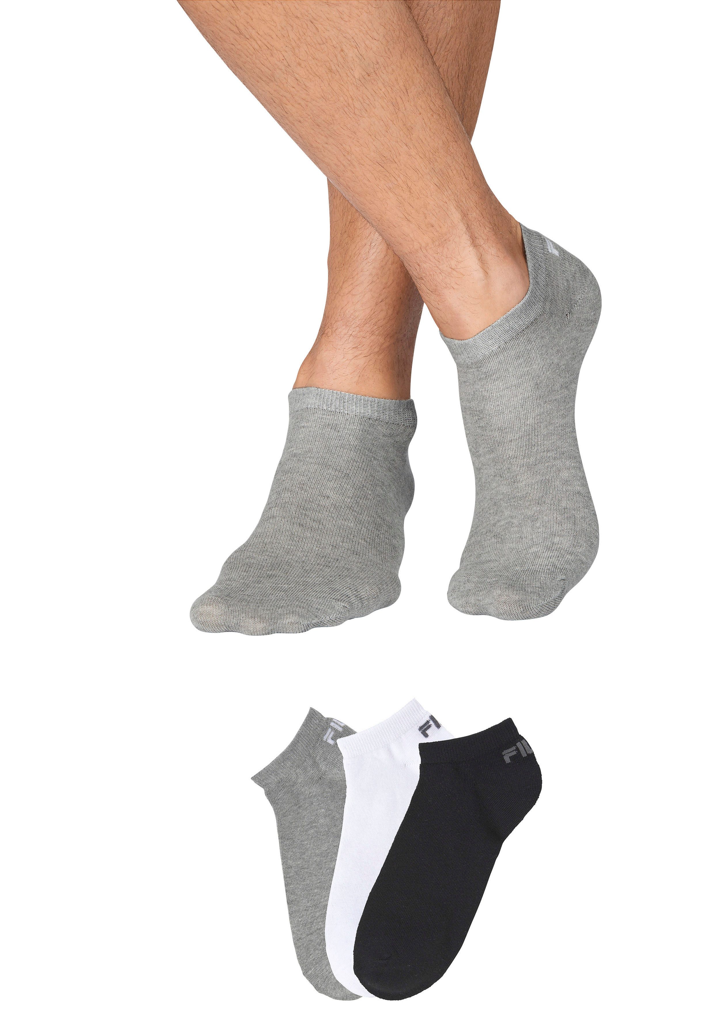 Fila Sokken UNISEX INVISIBLE PLAIN SOCKS met ingebreid logo bij de hiel (3 paar)