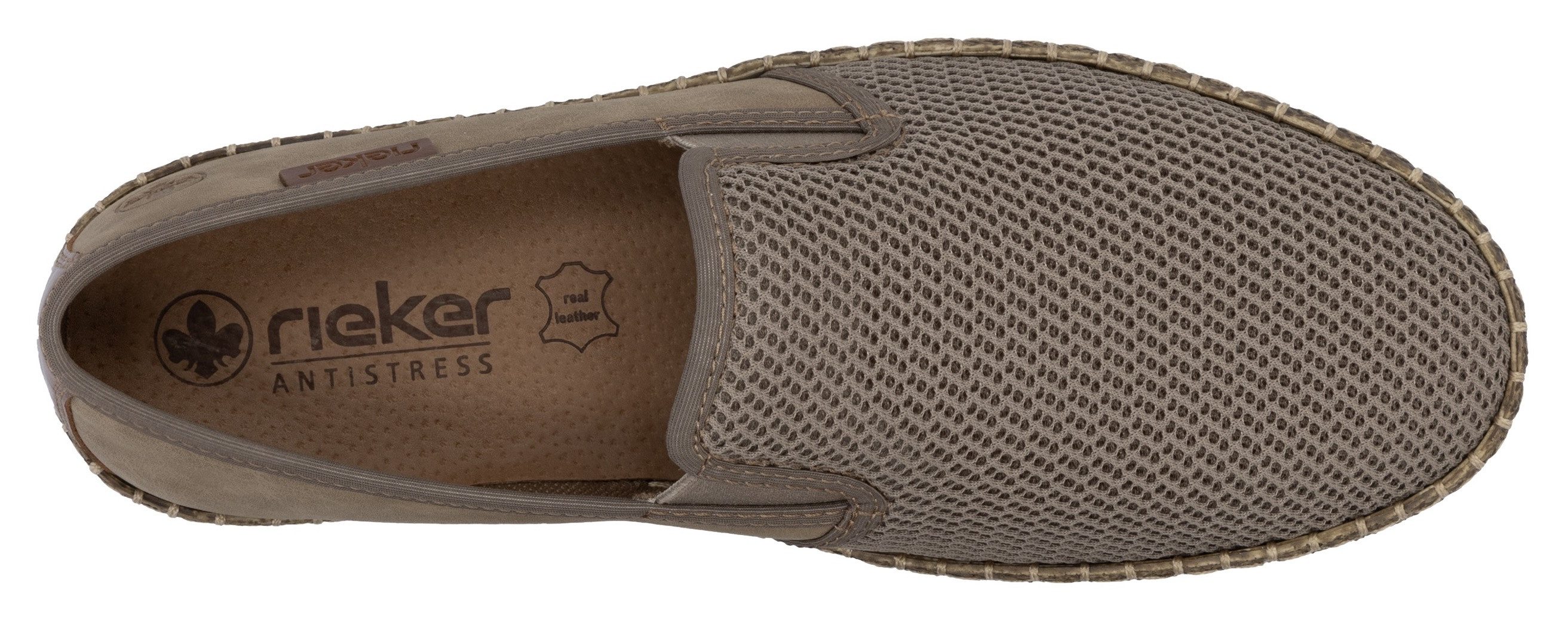 Rieker Espadrilles Slipper, strand schoen, zomerschoen met stretchinzetten