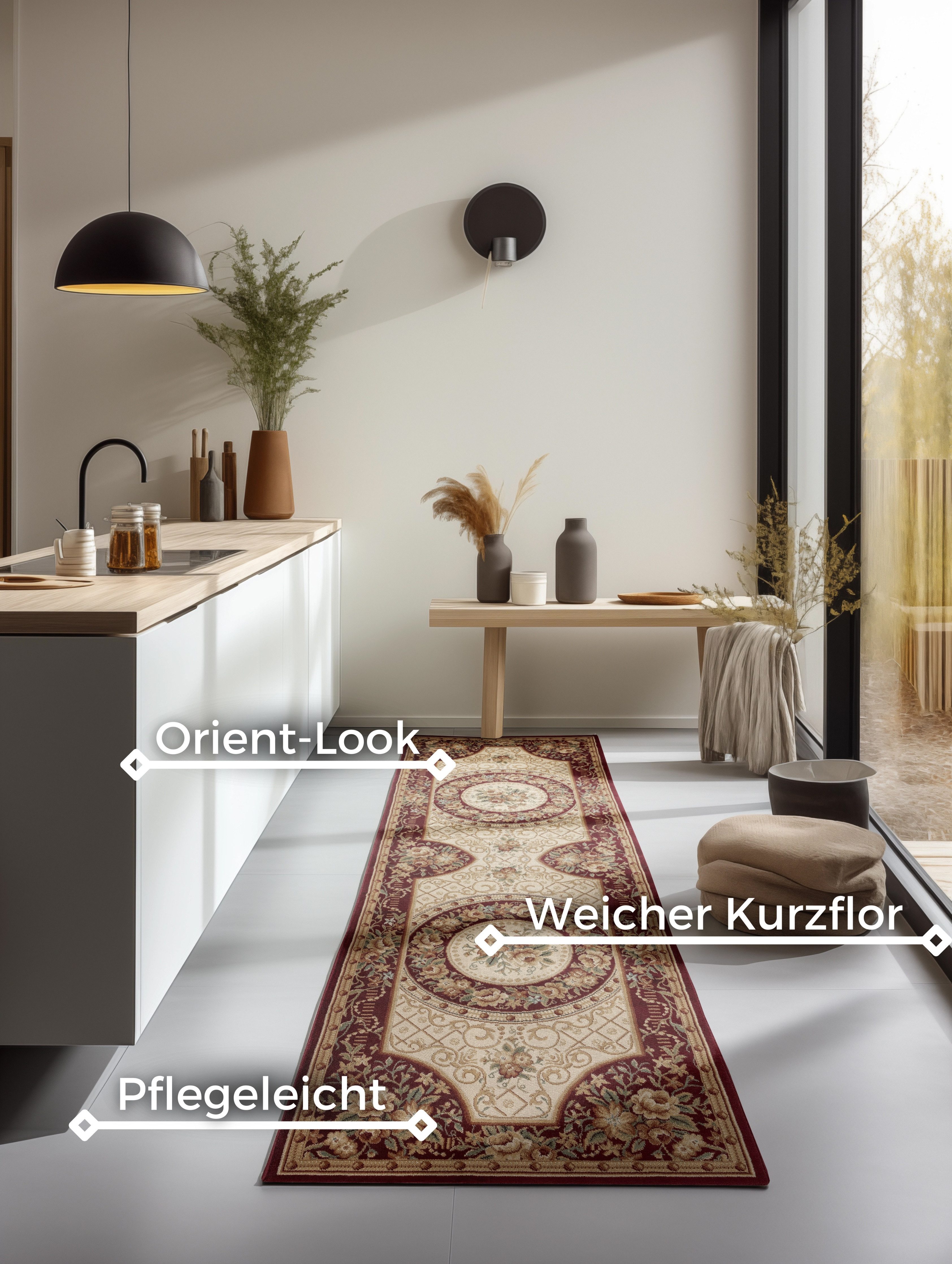 NORTHRUGS Vloerkleed Adraskan Orient look, loper, slijtvast, onderhoudsvriendelijk, robuust