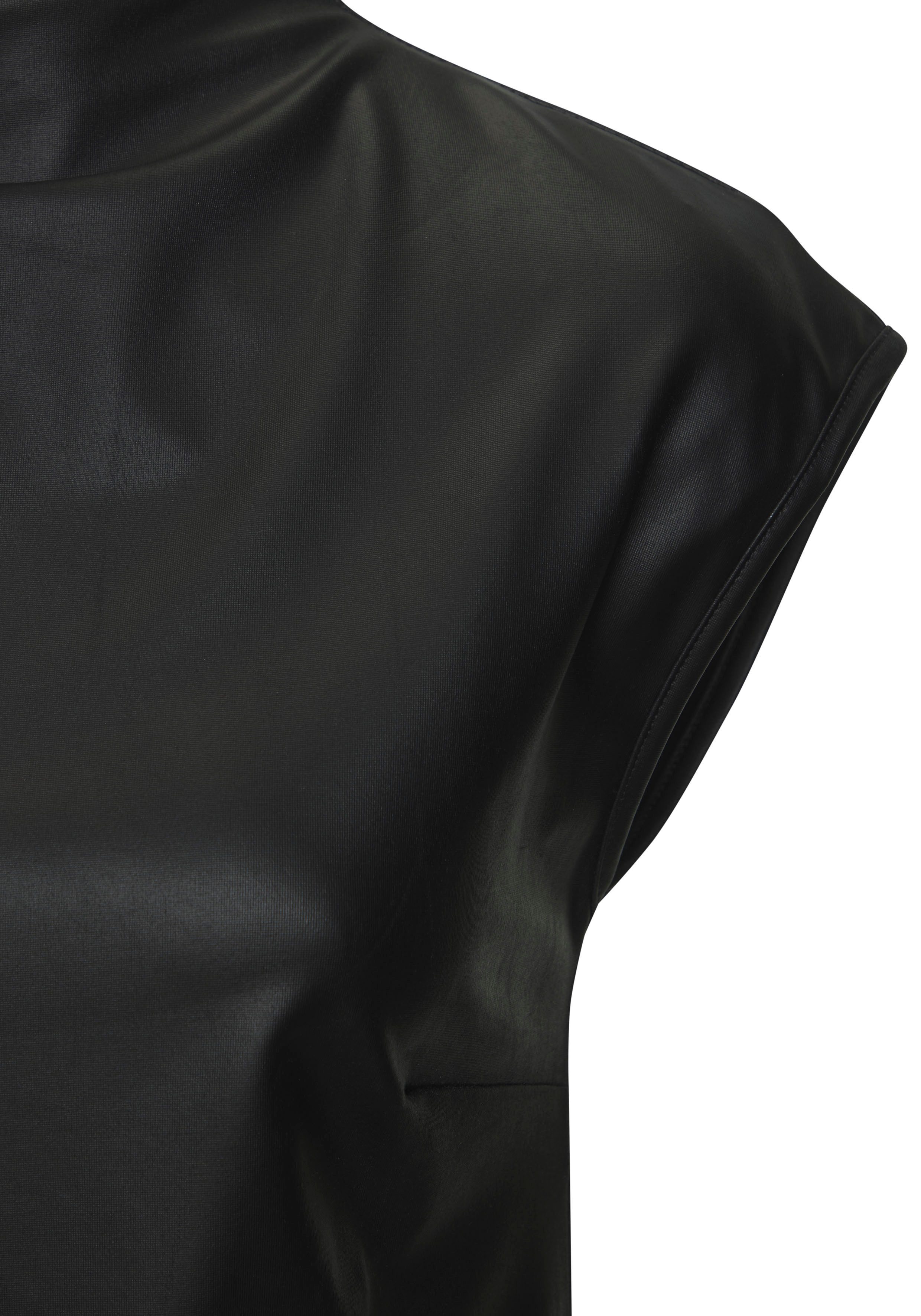 Lascana Shirt met ronde hals van imitatieleer, party top