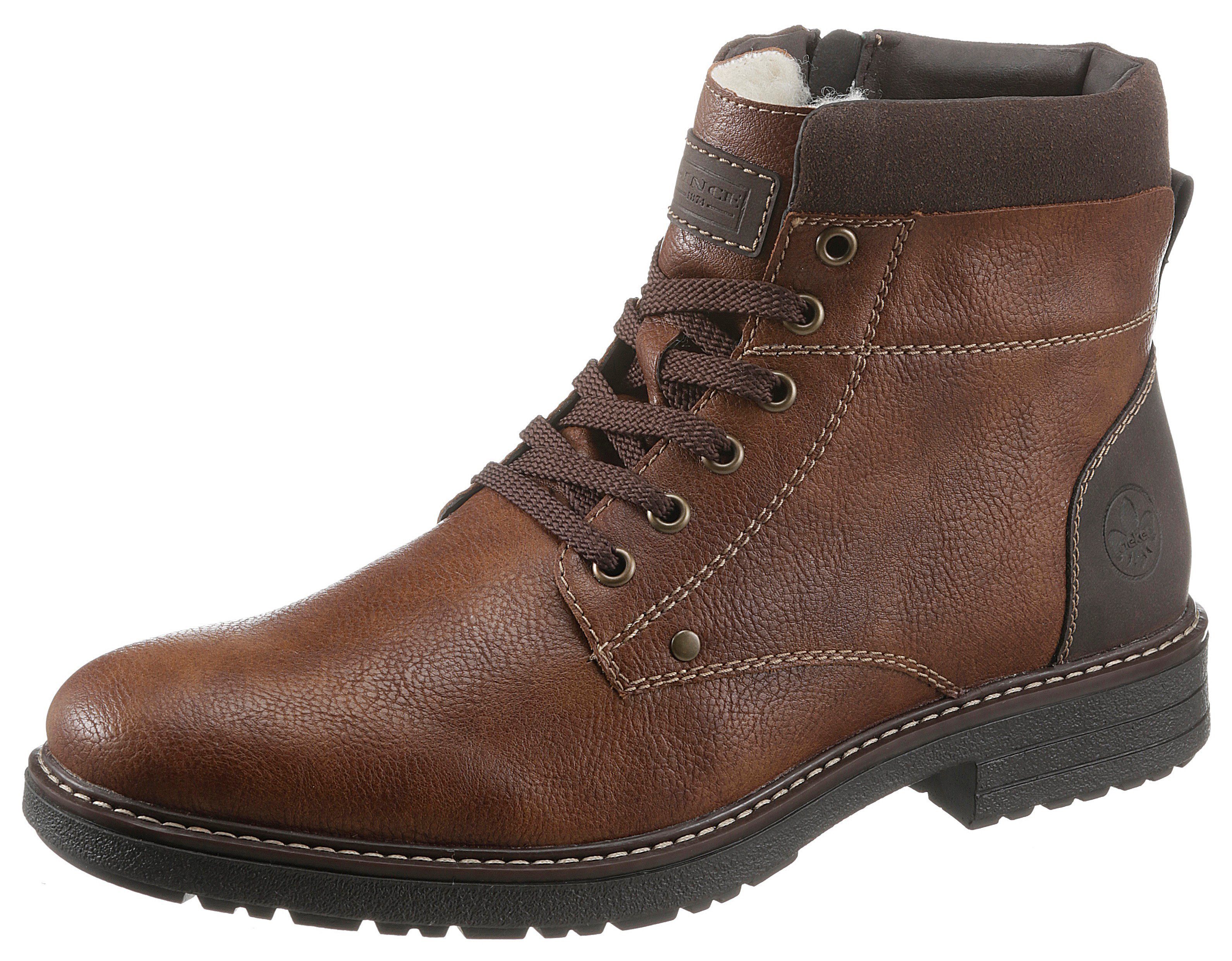 Rieker Hoge veterschoenen met warme scheerwollen voering heren veterschoenen maat 41 EU bruin