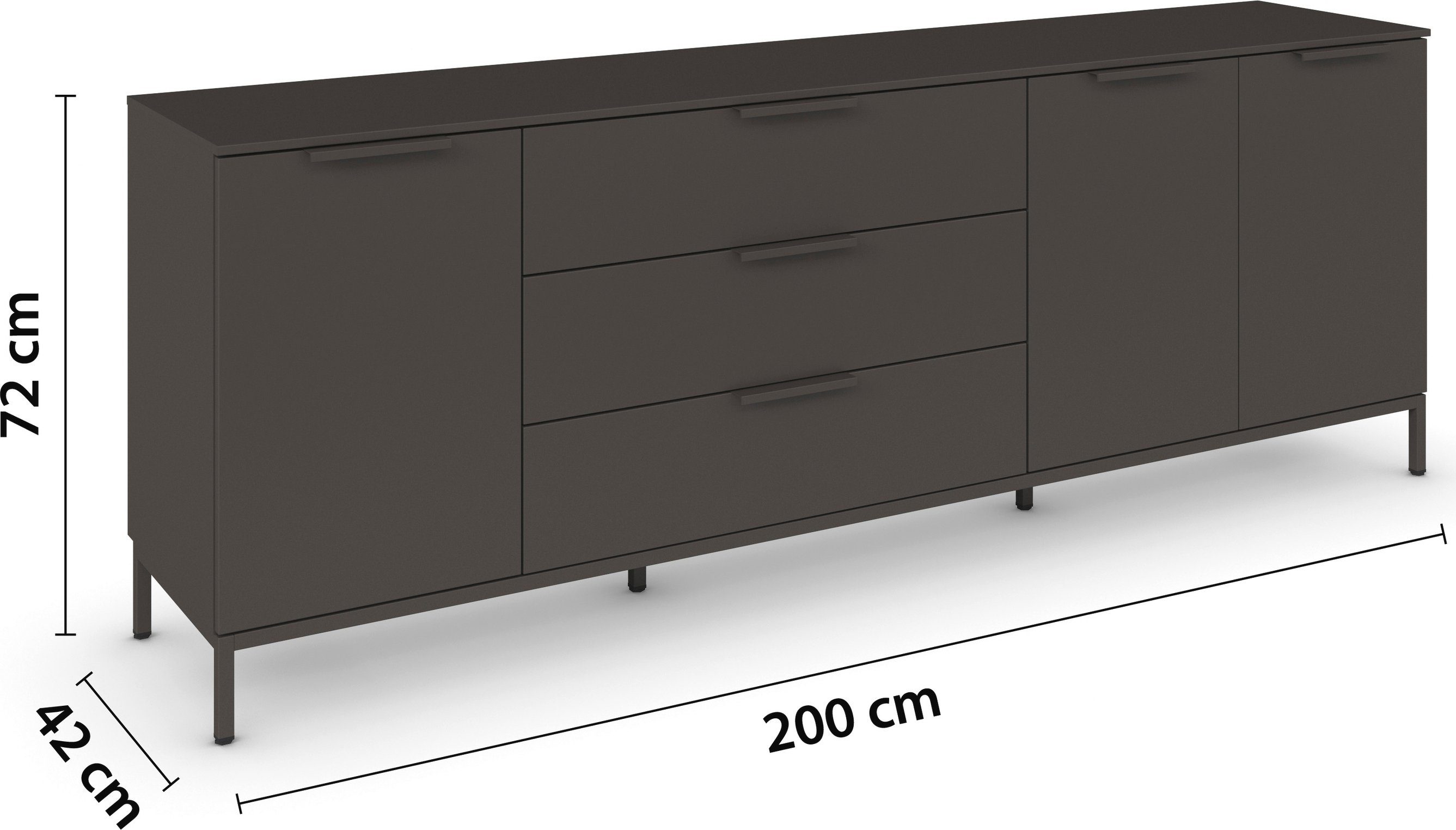 rauch Kast met laden en deuren Flipp 3 deurs met 3 laden en soft-close functie