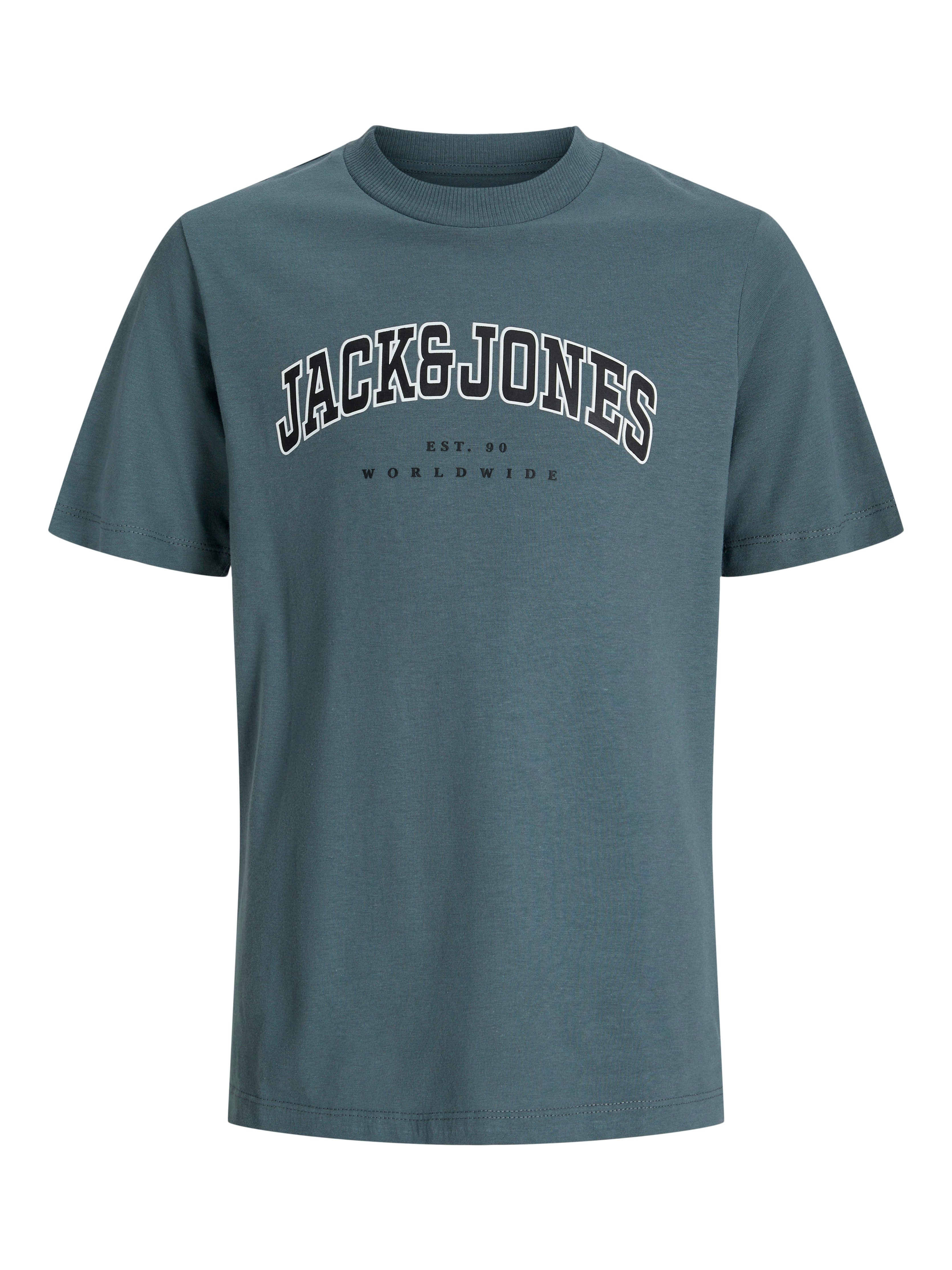 Jack & Jones Junior Shirt met ronde hals JJECALEB VARSITY TEE SS O-NECK NOOS JNR