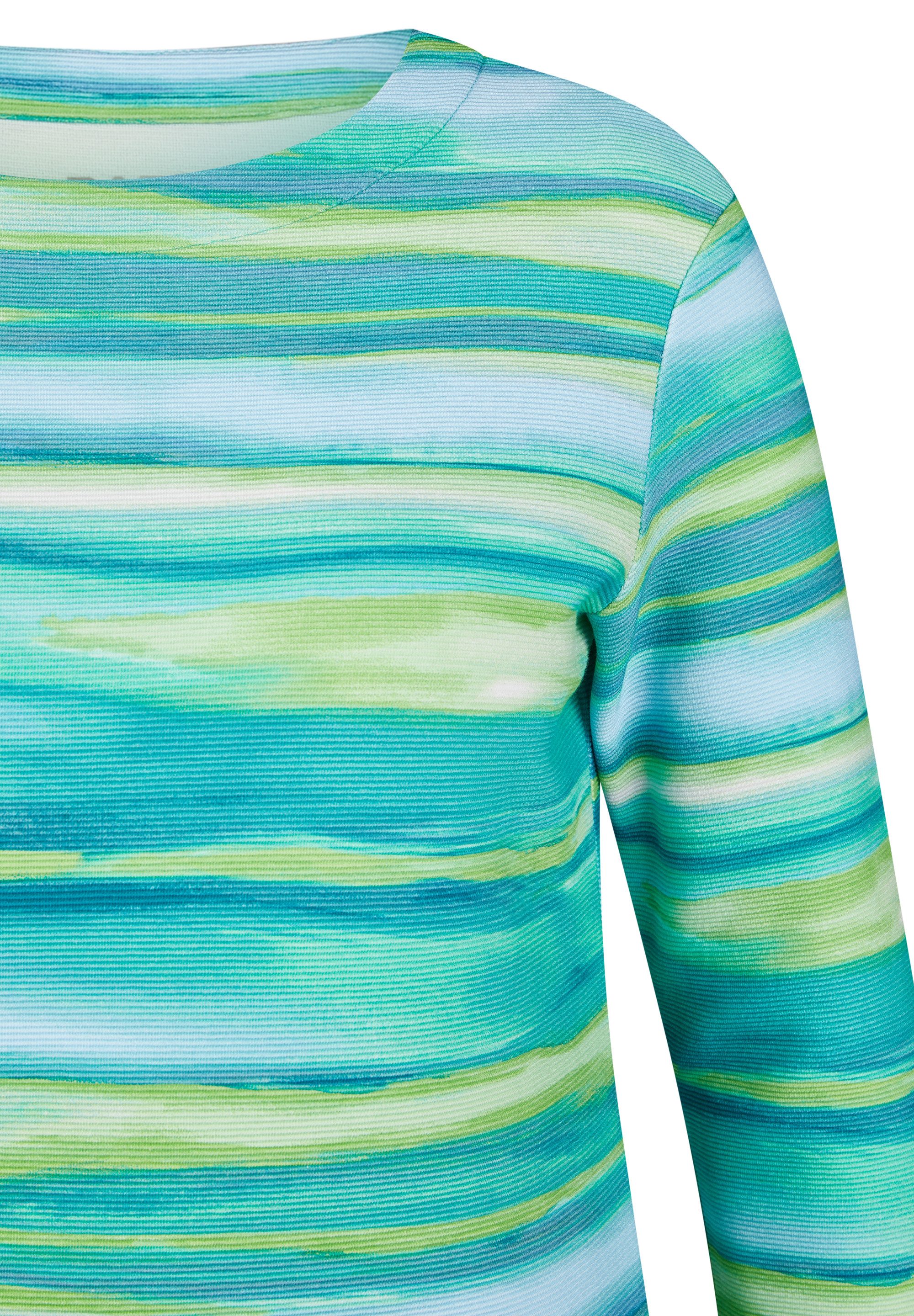 Rabe Shirt met 3/4 mouwen in gestreepte aquarel-look
