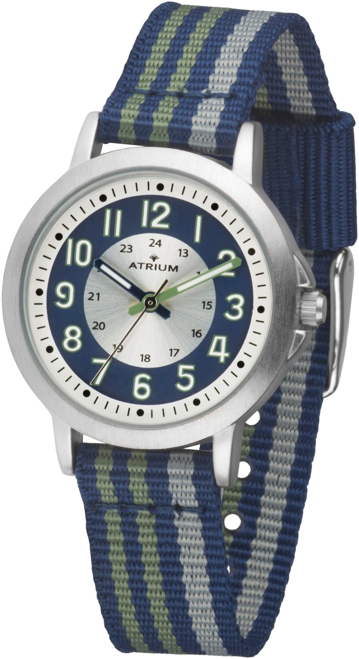 Atrium Kwartshorloge Horloge, kinderhorloge, leerhorloge, textielband, ideaal ook als cadeau