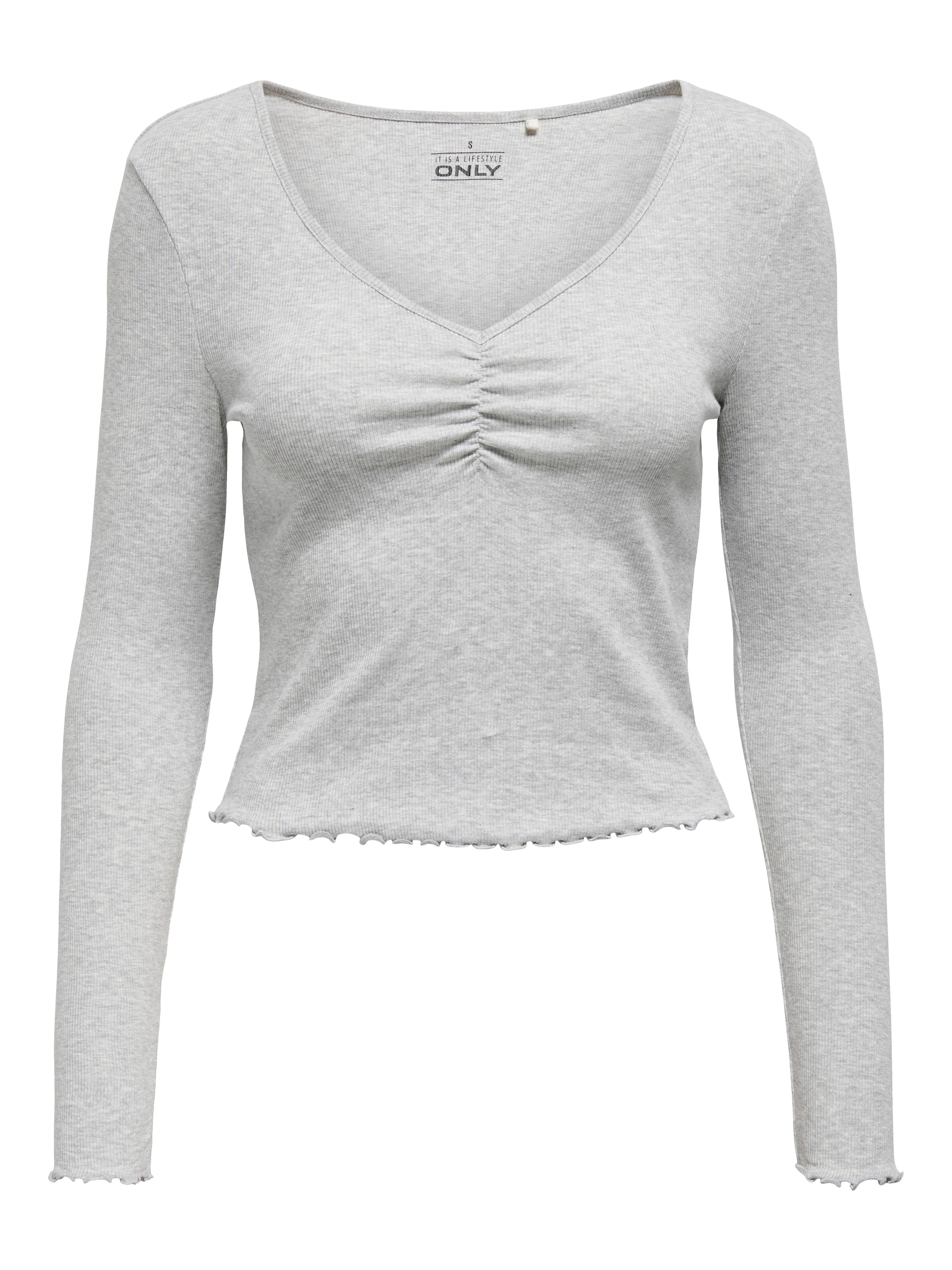 Only Shirt met lange mouwen ONLBETTY L/S V-NECK TOP CC JRS