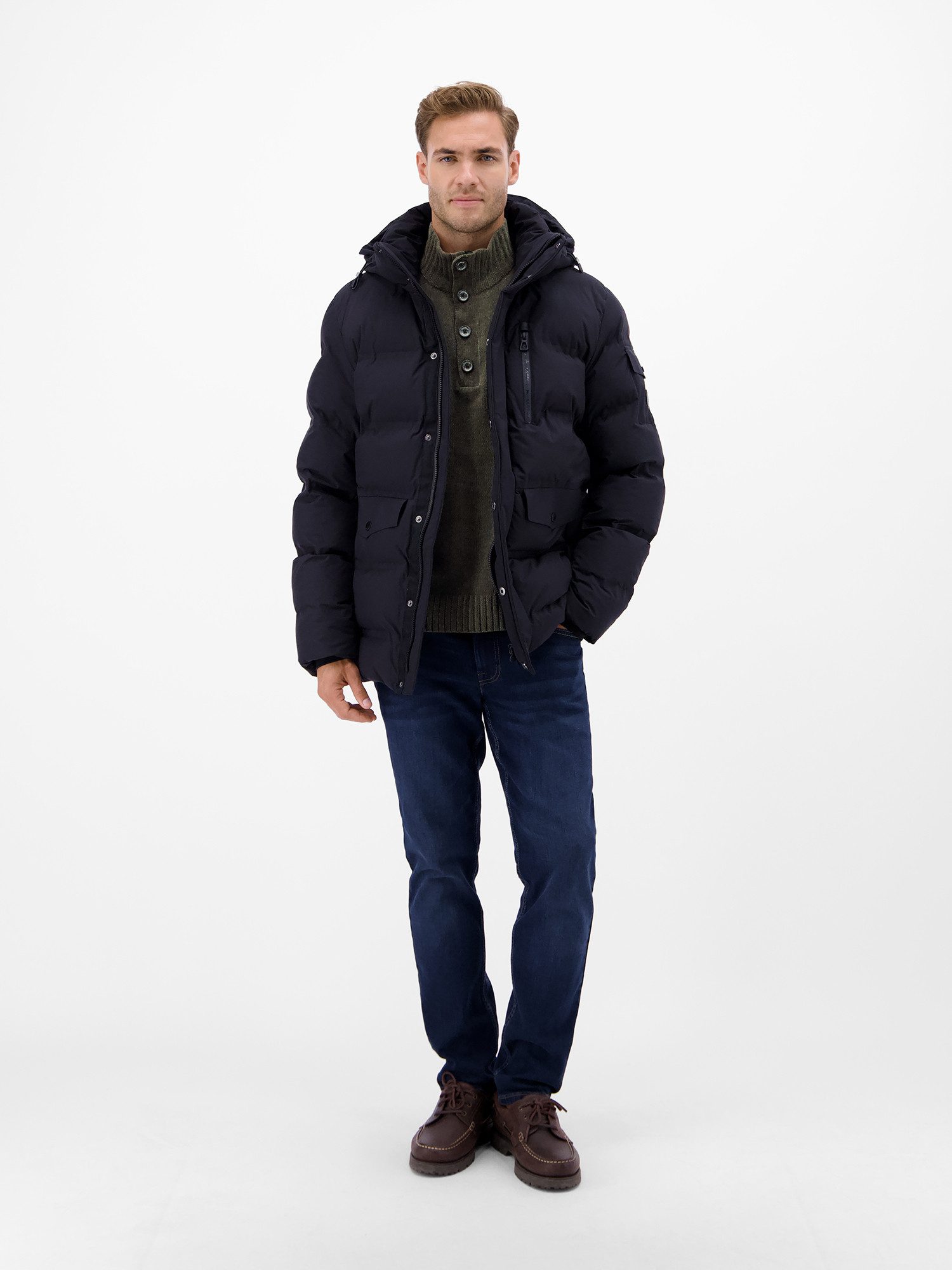 Lerros Gebreide trui LERROS Heren gebreide troyer, zacht als fluweel