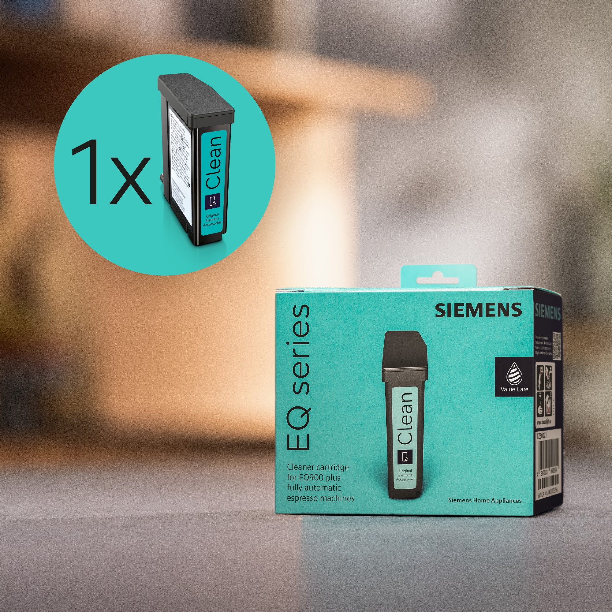 SIEMENS Ontkalker TZ800Z1, reinigingscartridge, Verwijder koffieolie-resten, geoptimaliseerd voor automatische reiniging EQ900plus