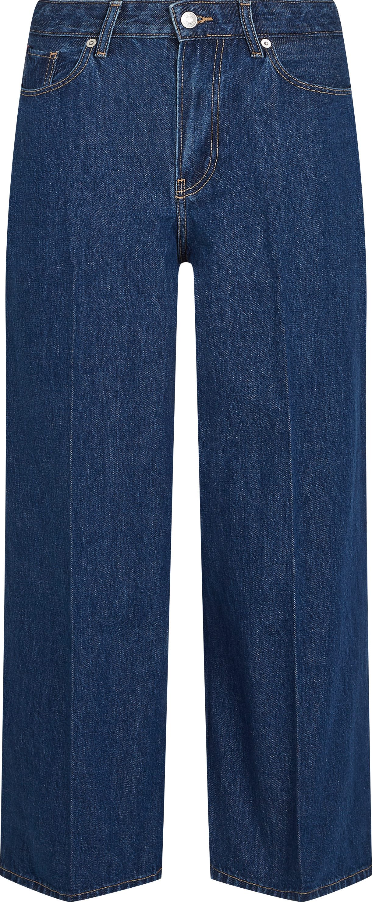 Tommy Hilfiger Wijde jeans WIDE LEG HW LOU met logo-badge, met nagels, met persplooien