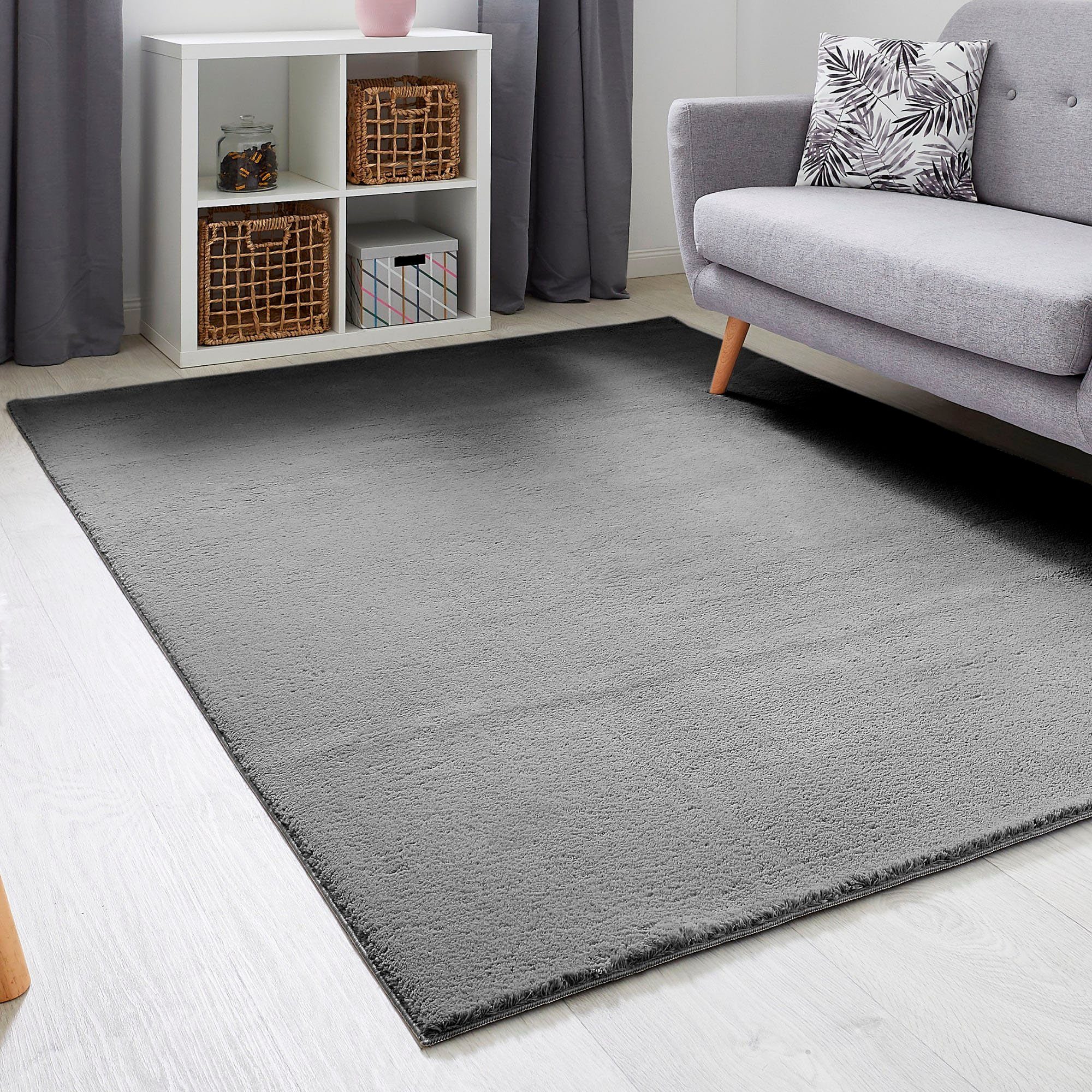 Andiamo Vloerkleed Arezzo Effen kleuren, zachte pool, wasbaar, ideaal voor de woonkamer en slaapkamer