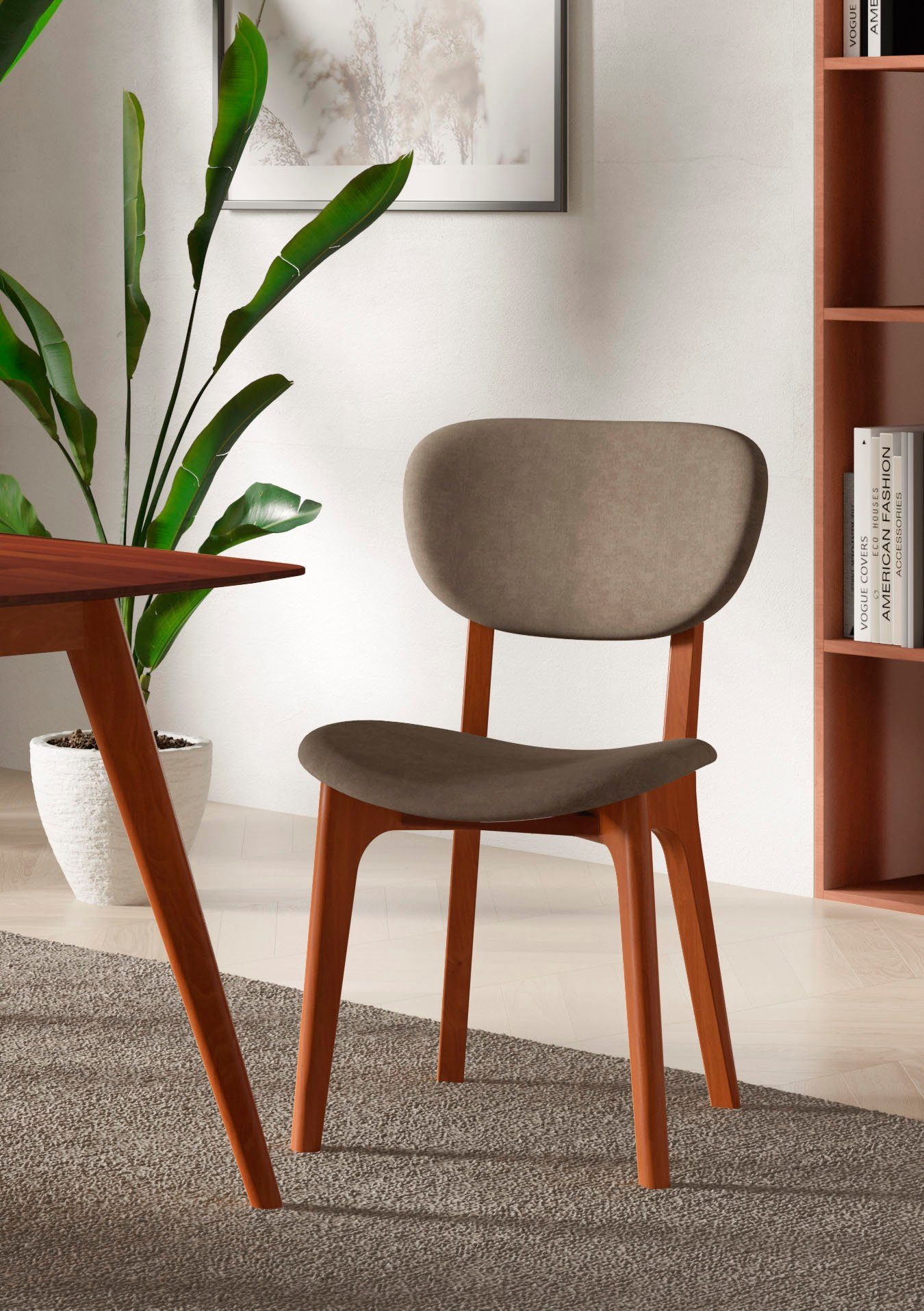 INOSIGN Stoel COZY Made in Italy Frame in beuken, kersen- of notenhout, massief hout, designstoel (set, 2 stuks)