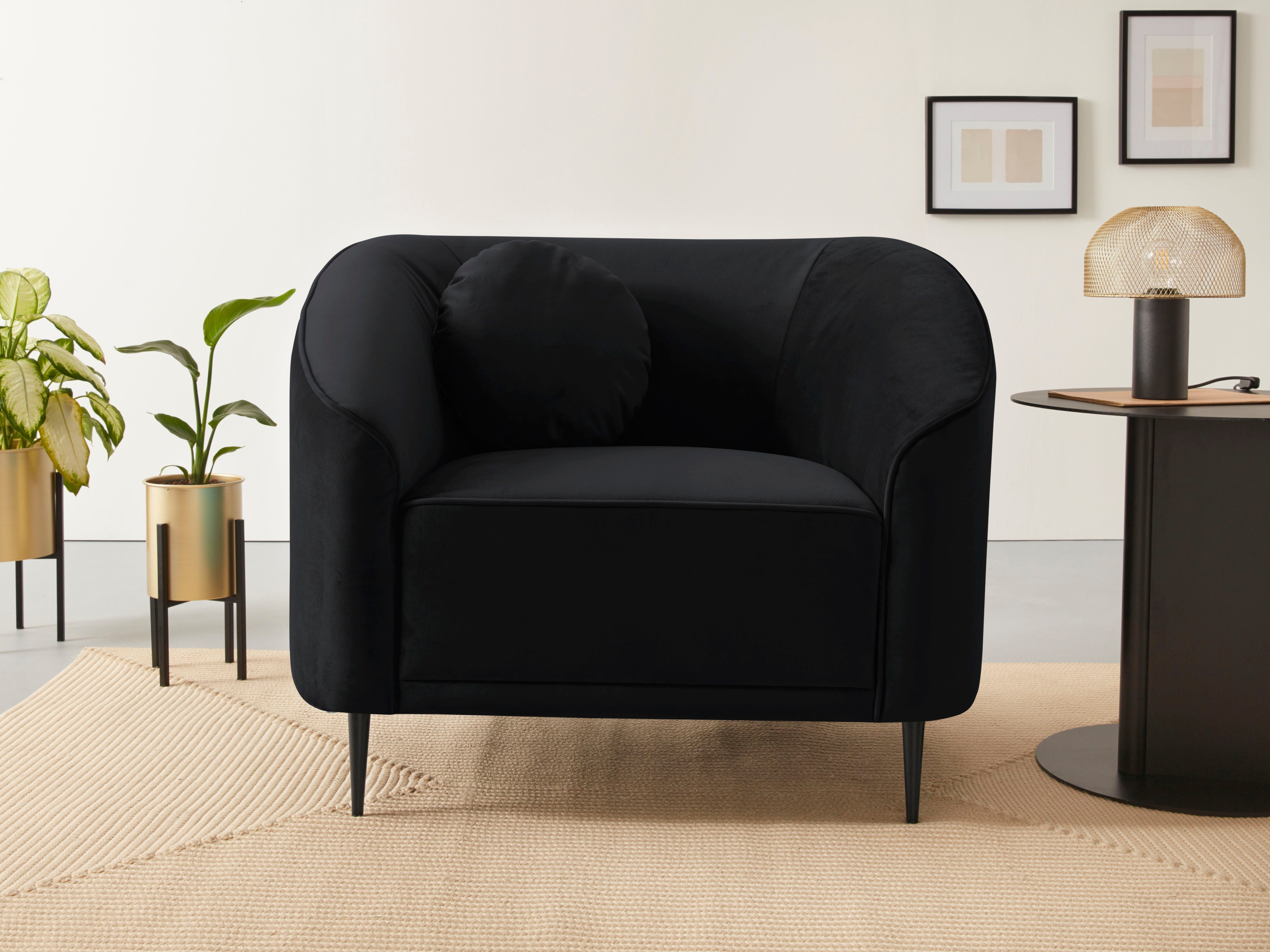 Leonique Fauteuil Ashly in 3 overtrekvarianten, bouclé, fluwelige look en zachte structuurstof.