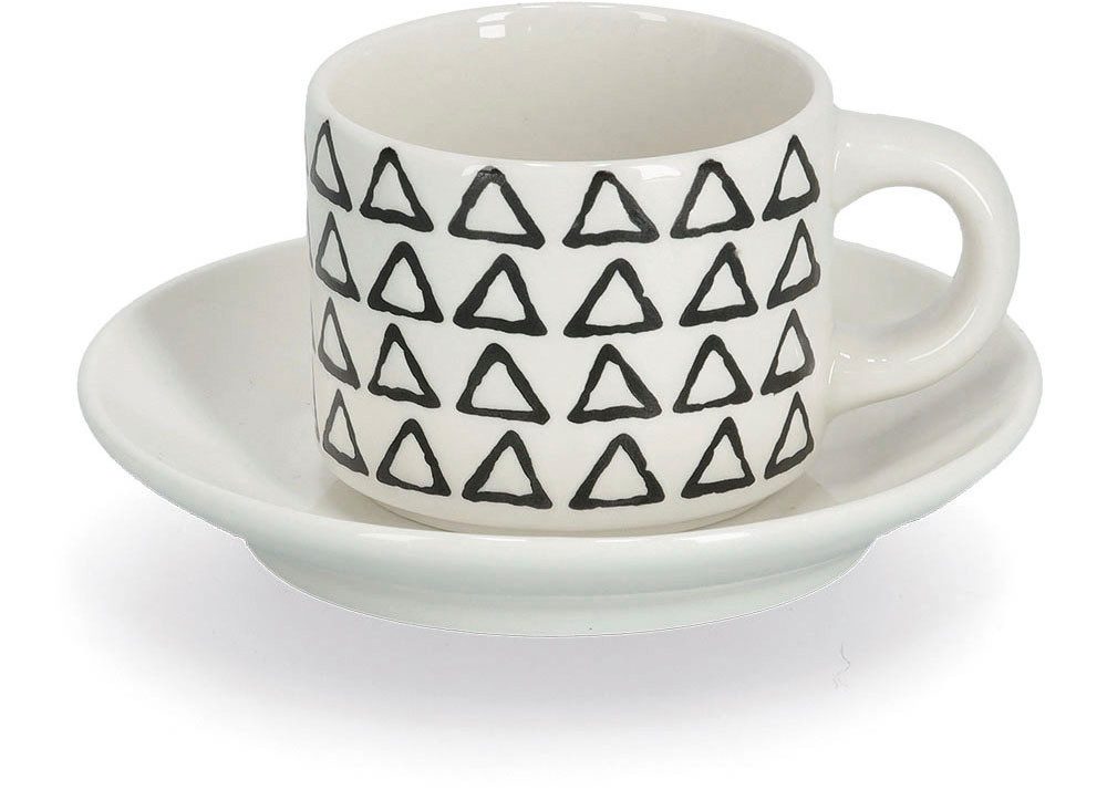 Zeller Present Espressokopje 8-delig (4 kopjes/4 schotels) (set, 8-delig)