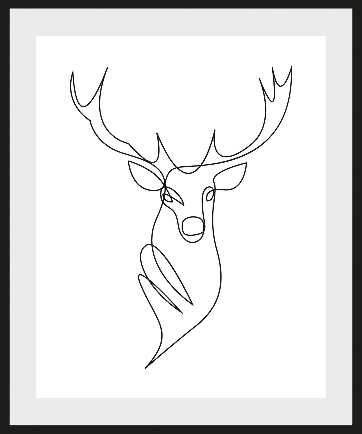 queence Wanddecoratie Walt HD premium posterdruk incl. houten lijst (1 stuk)