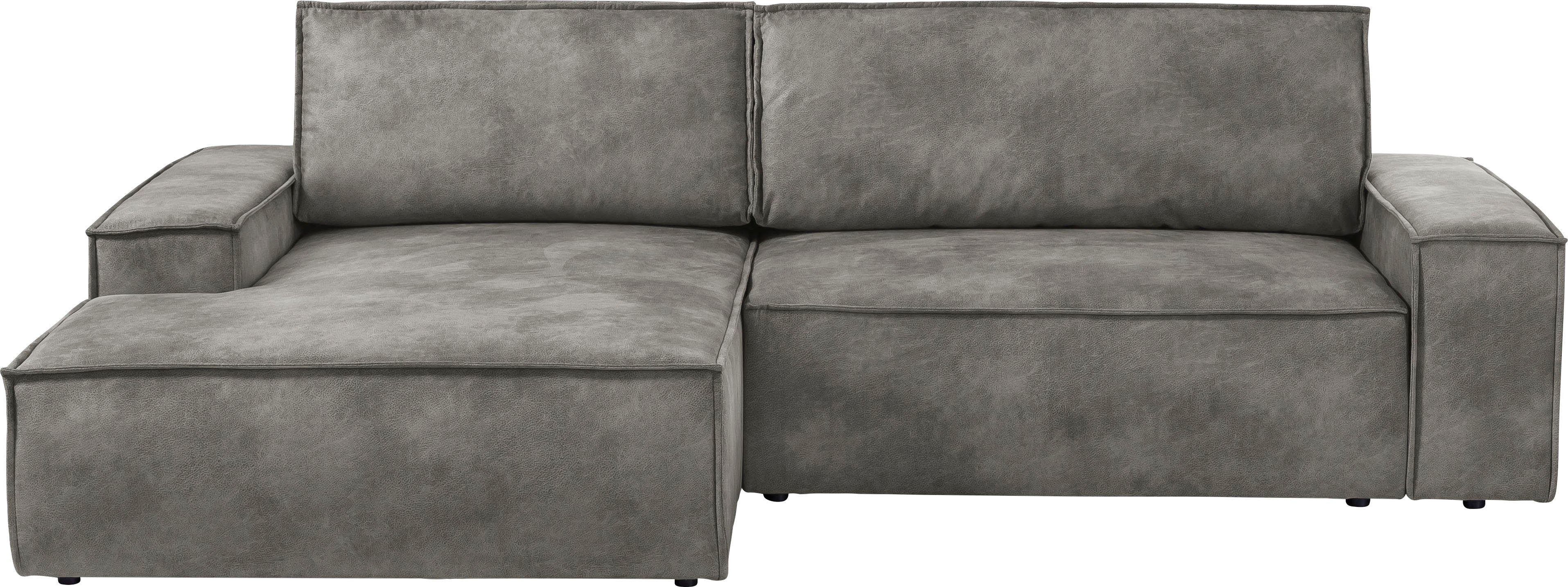 Home affaire Hoekbank SHERWOOD bedbank 267 cm, L-model, Slaapfunctie met bedlade (210x136 cm), cord, vintage, fluweel